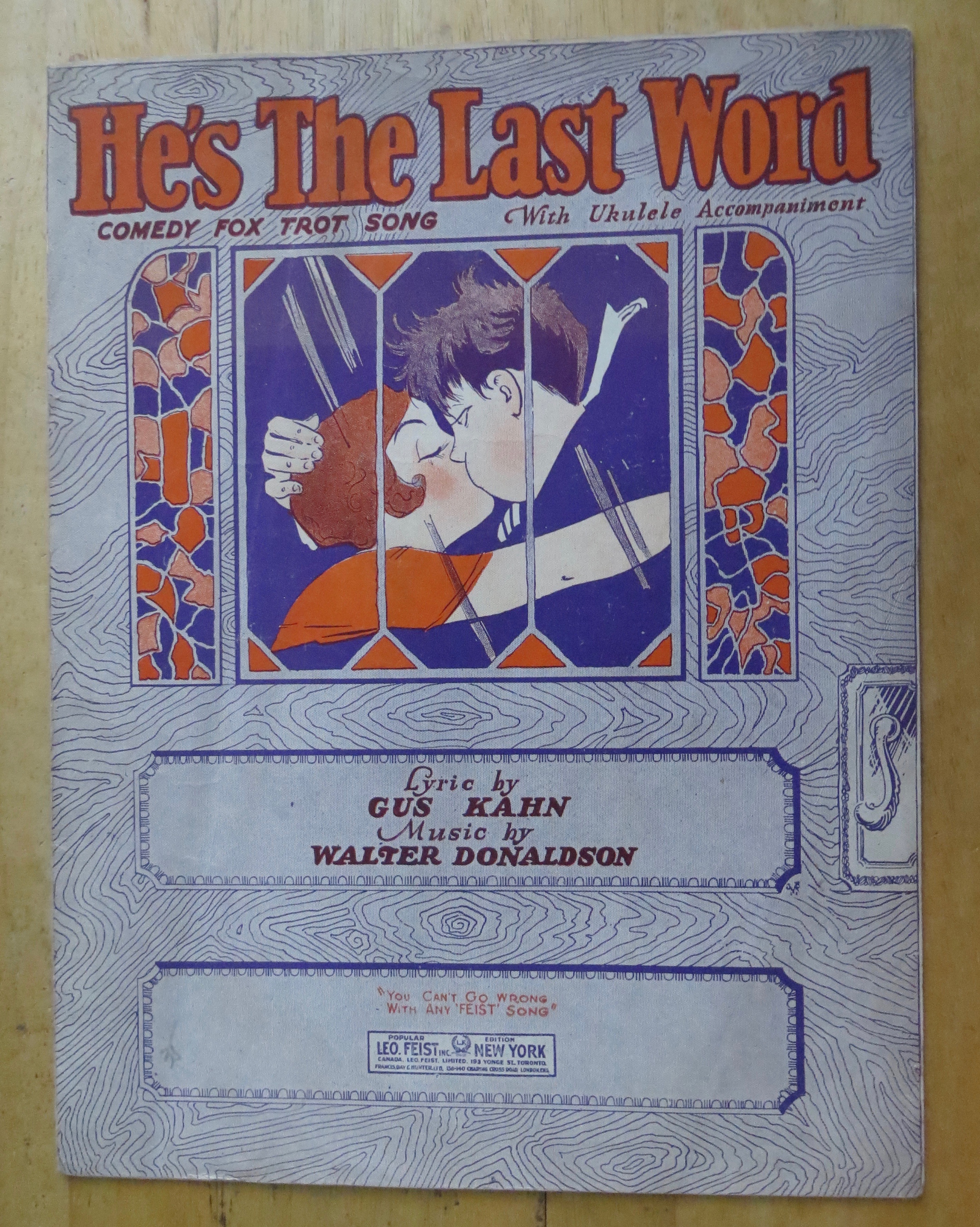 1927 He's The Last Word Sheet Music