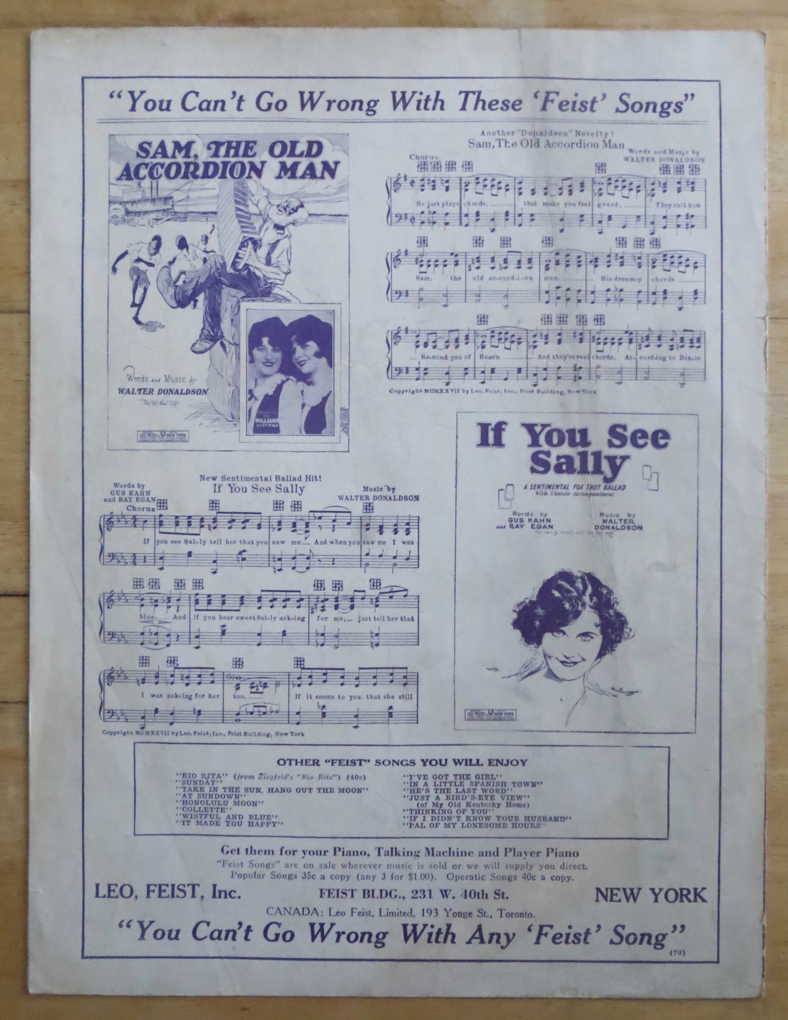 1927 He's The Last Word Sheet Music