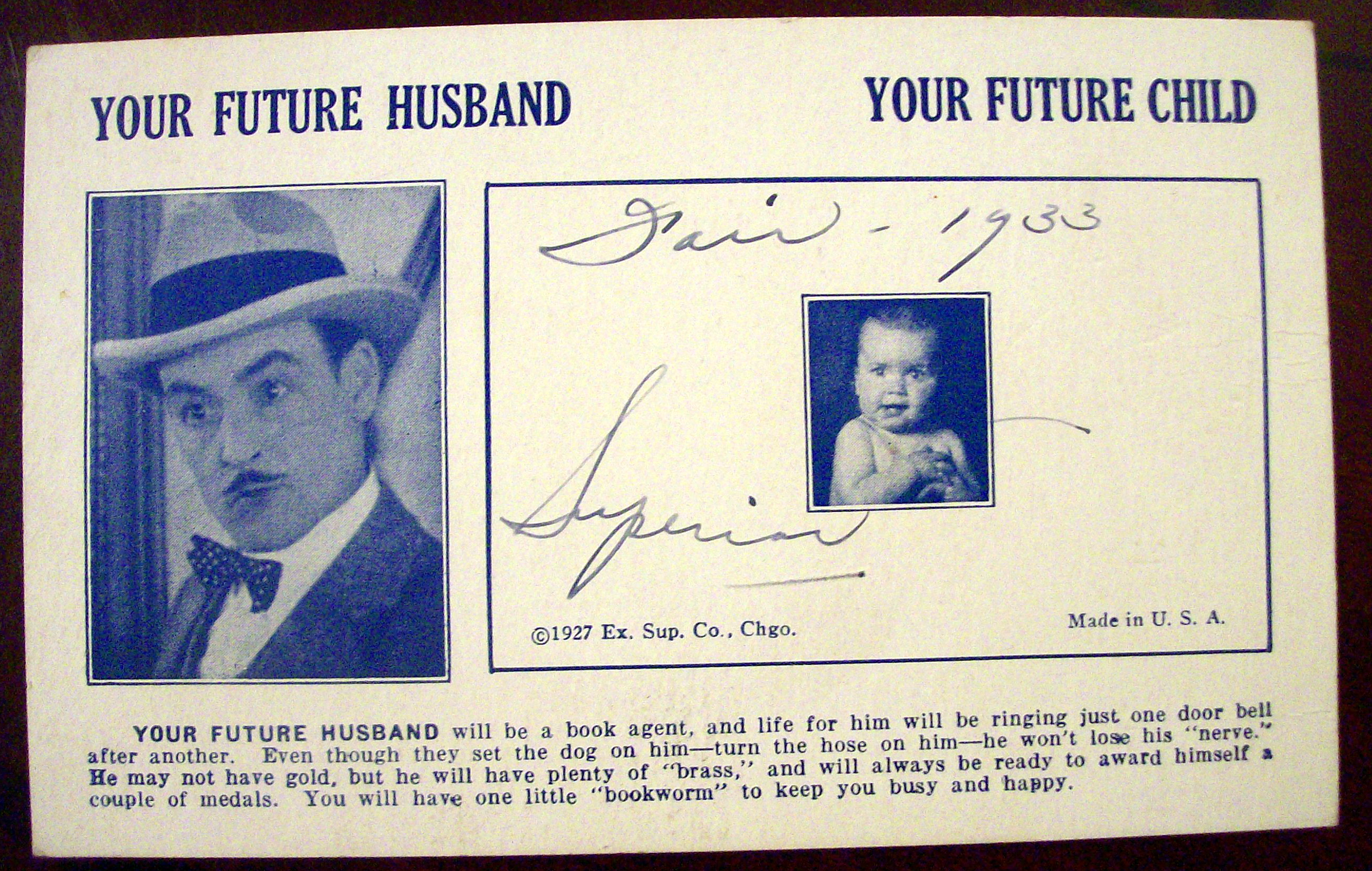 Your Future Husband & Your Future Child Postcard