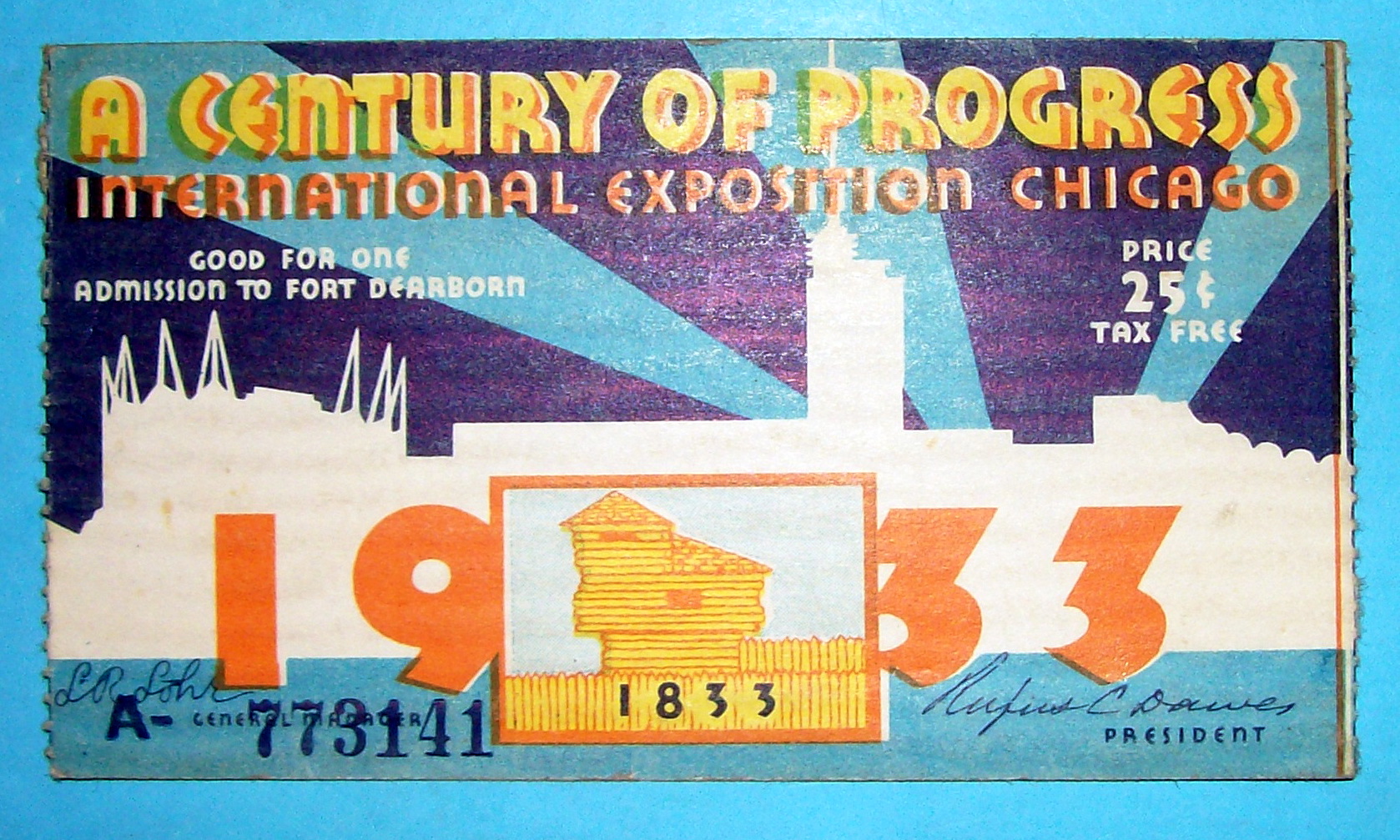 1933 Century of Progress, Admission Ticket