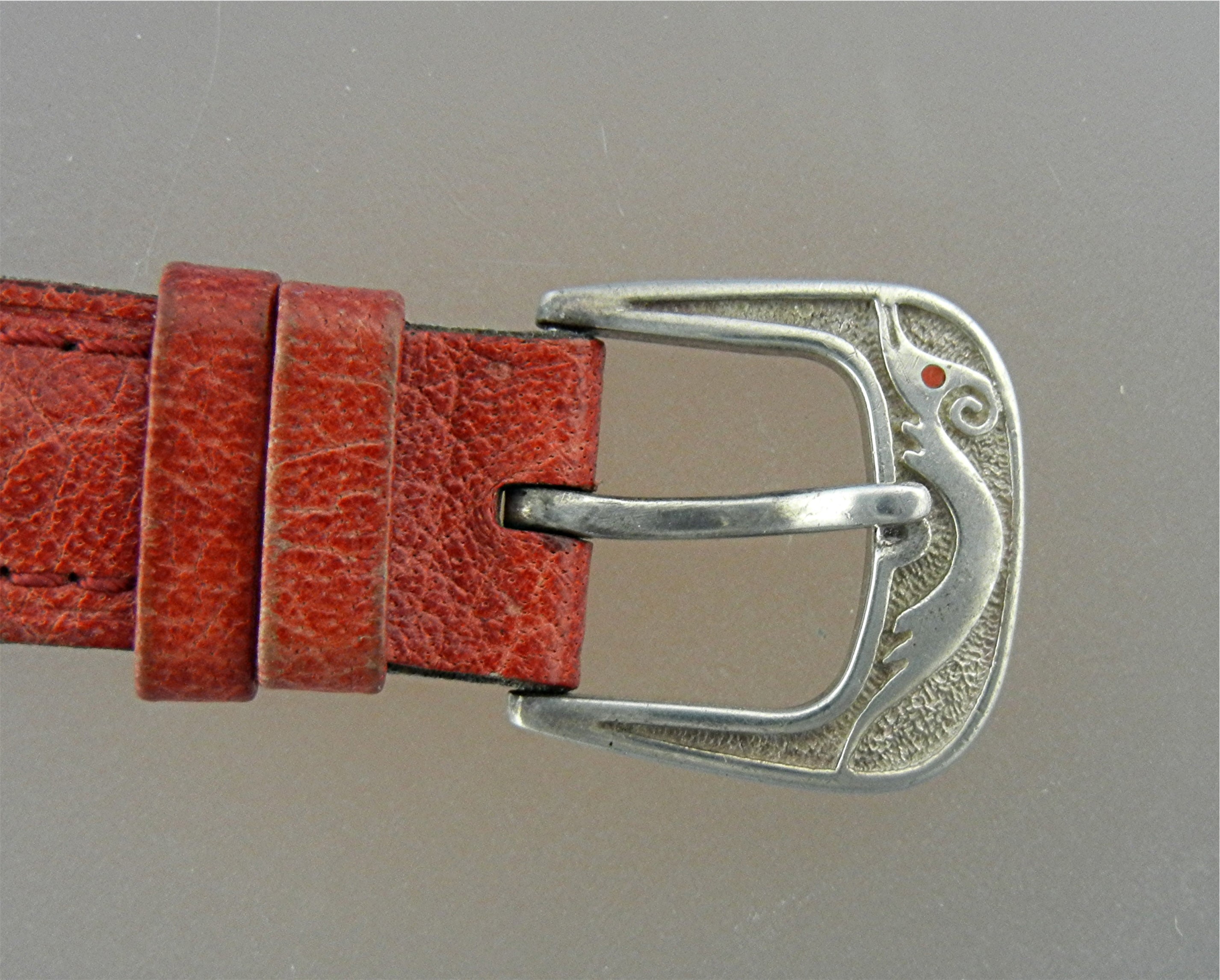 Surrisi Sterling Silver Santa Fe Serpent Watch Coral Ey