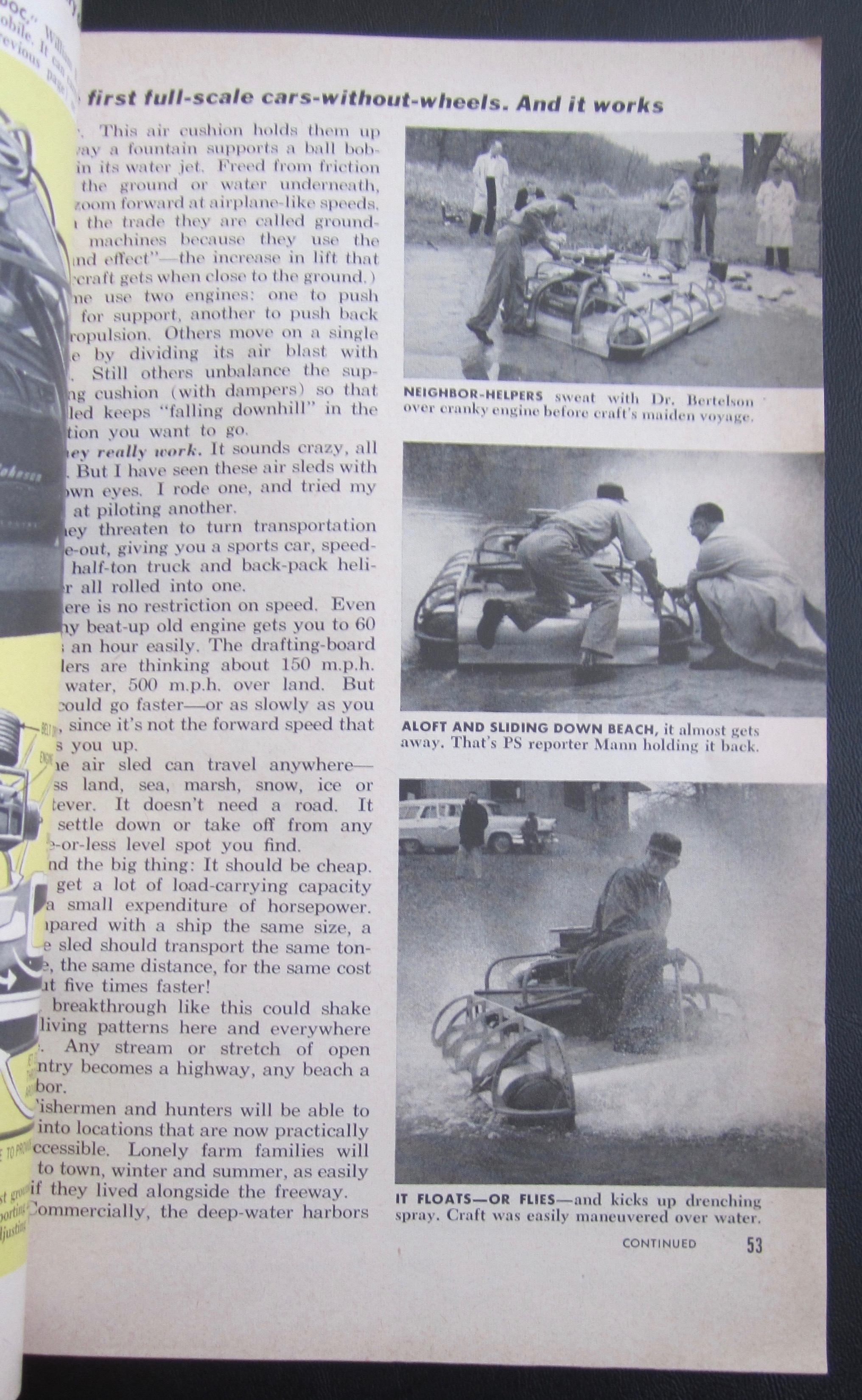 Popular Science Magazine-July 1959-Cars Without Wheels