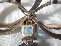 Antique Gold Vermeil Silver Silver  Blue Flower Brooch