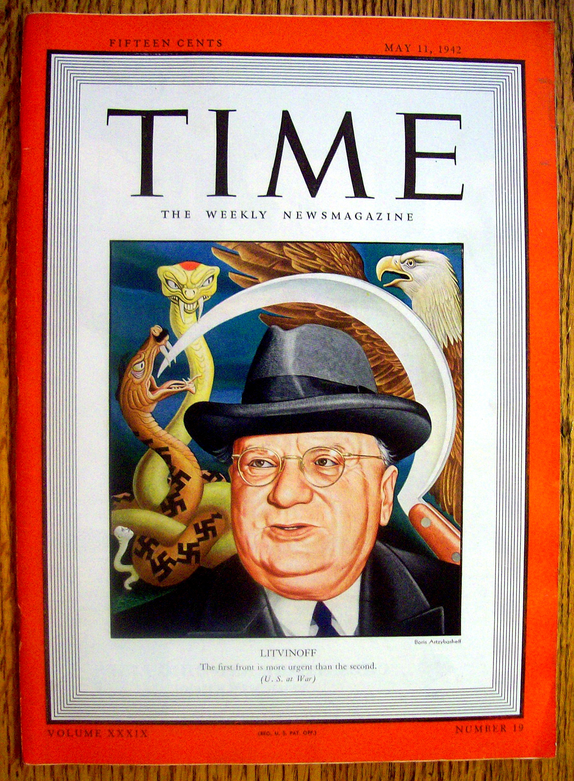 Time Magazine-May 11, 1942-Litvinoff Cover