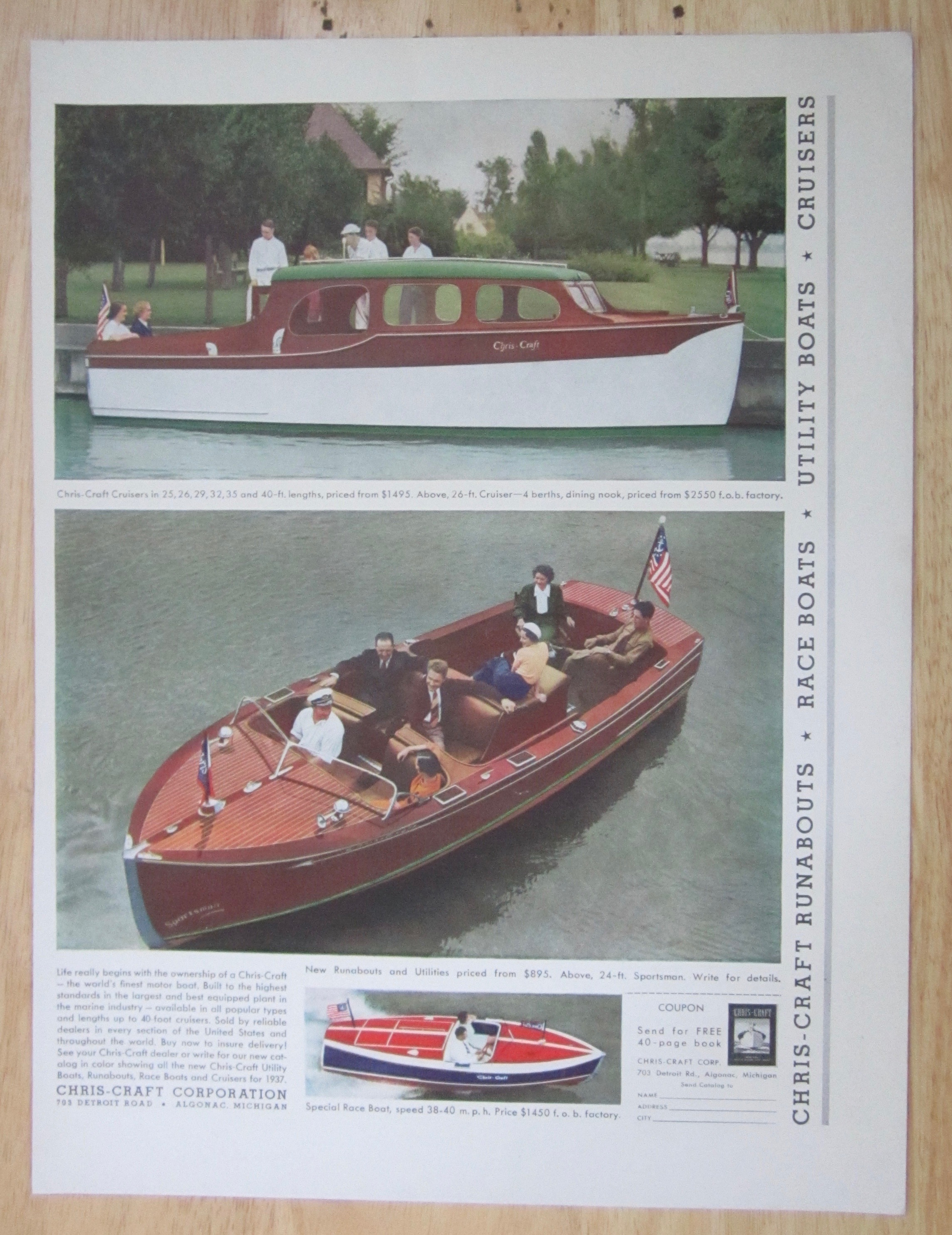 1937 Chris Craft Corp. with Cruisers & Runabouts