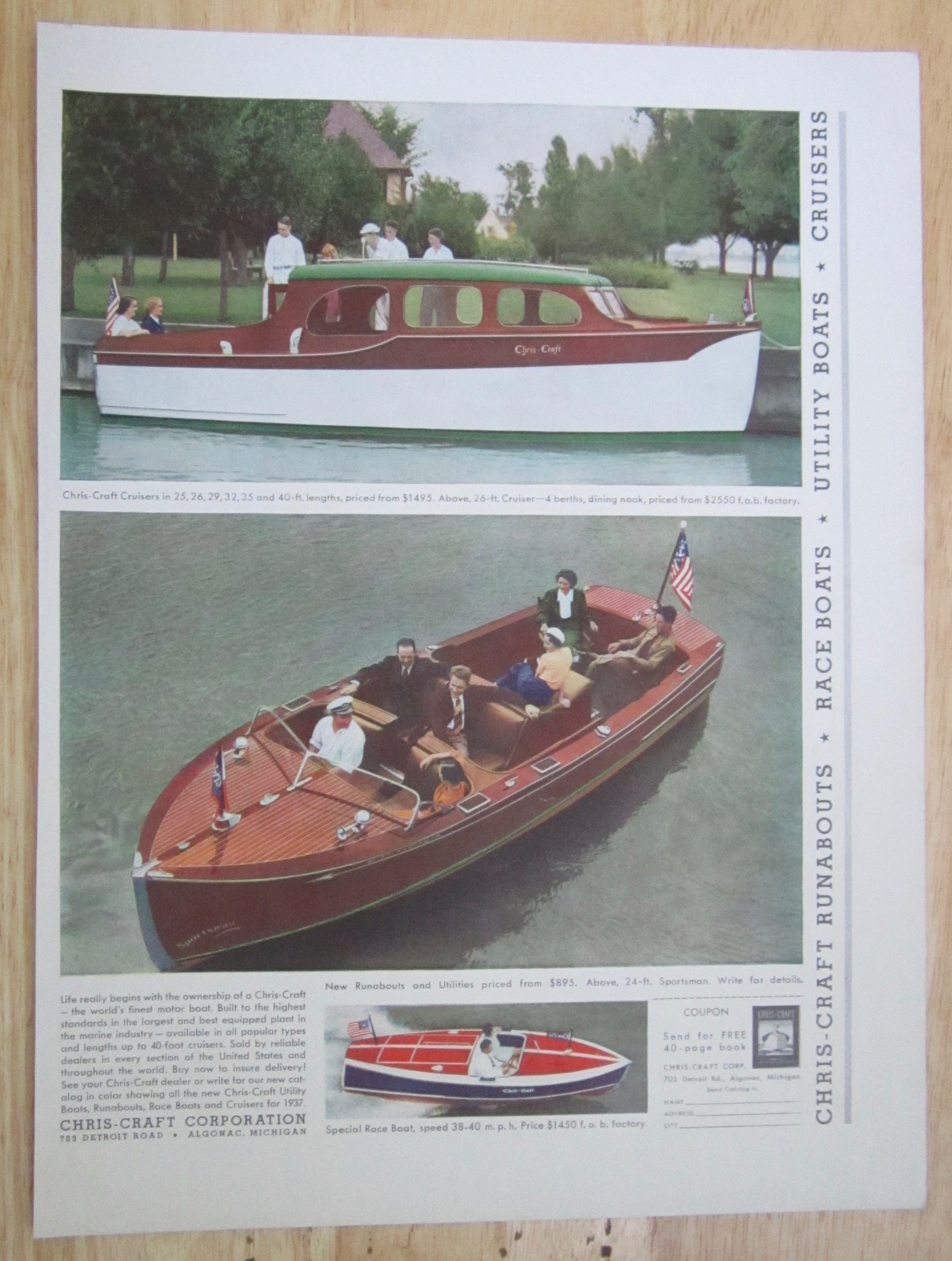 1937 Chris Craft Corp. with Cruisers & Runabouts