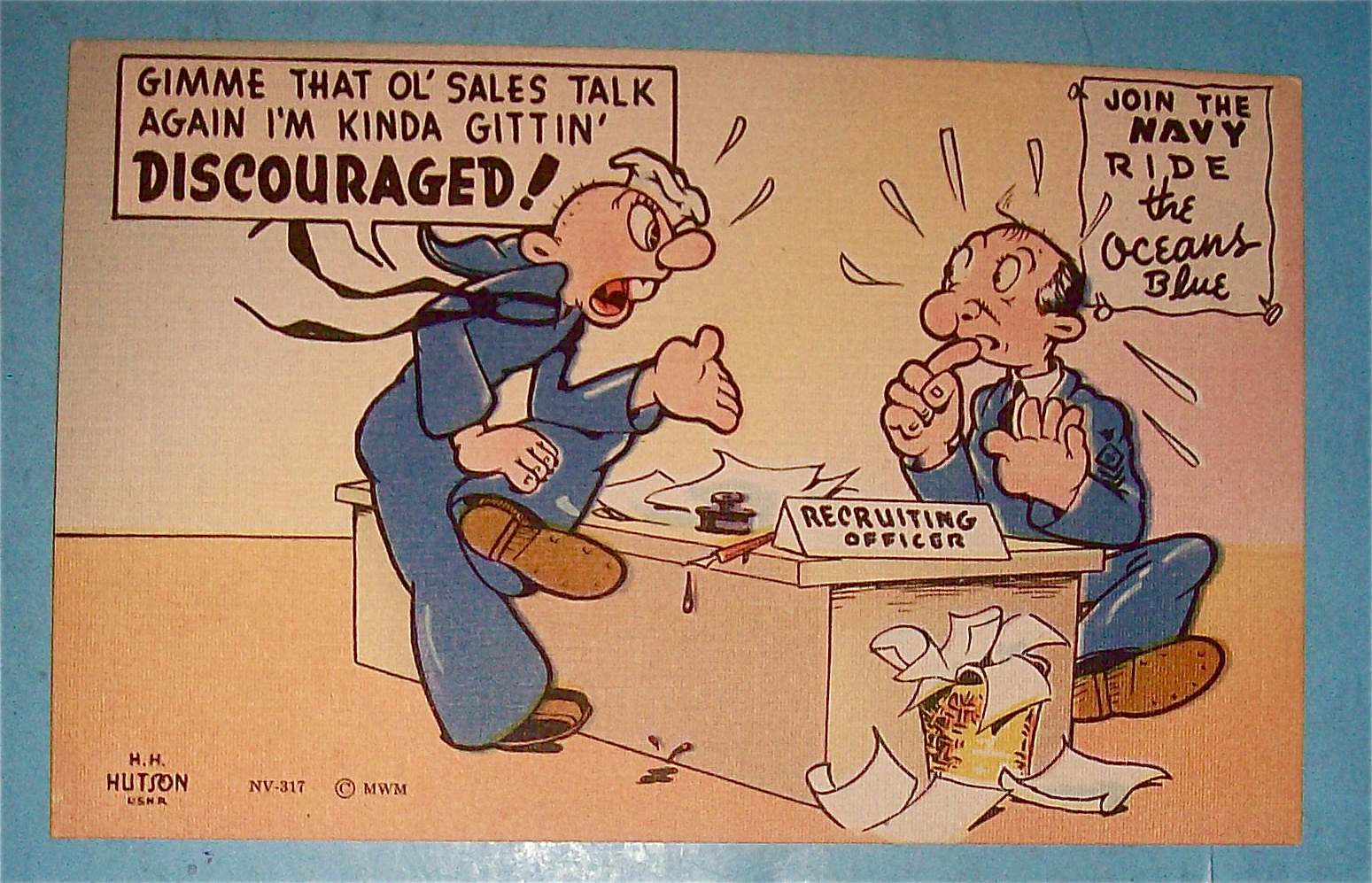 Soldier Talking To A Recruiting Officer Postcard