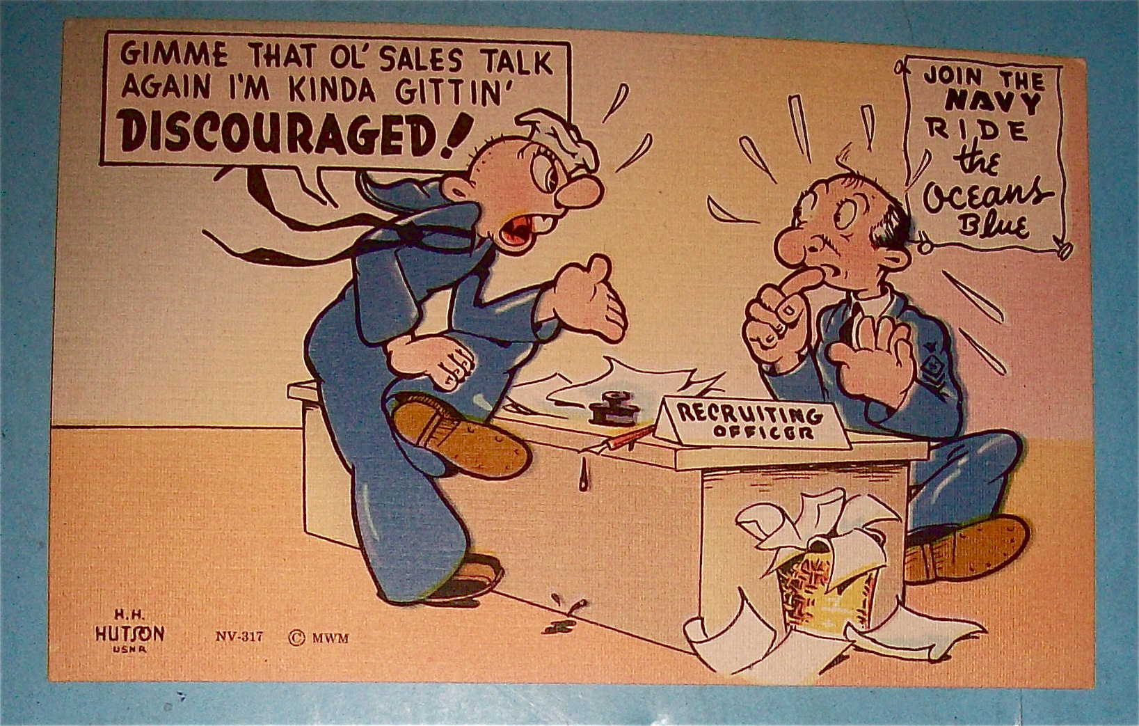 Soldier Talking To A Recruiting Officer Postcard