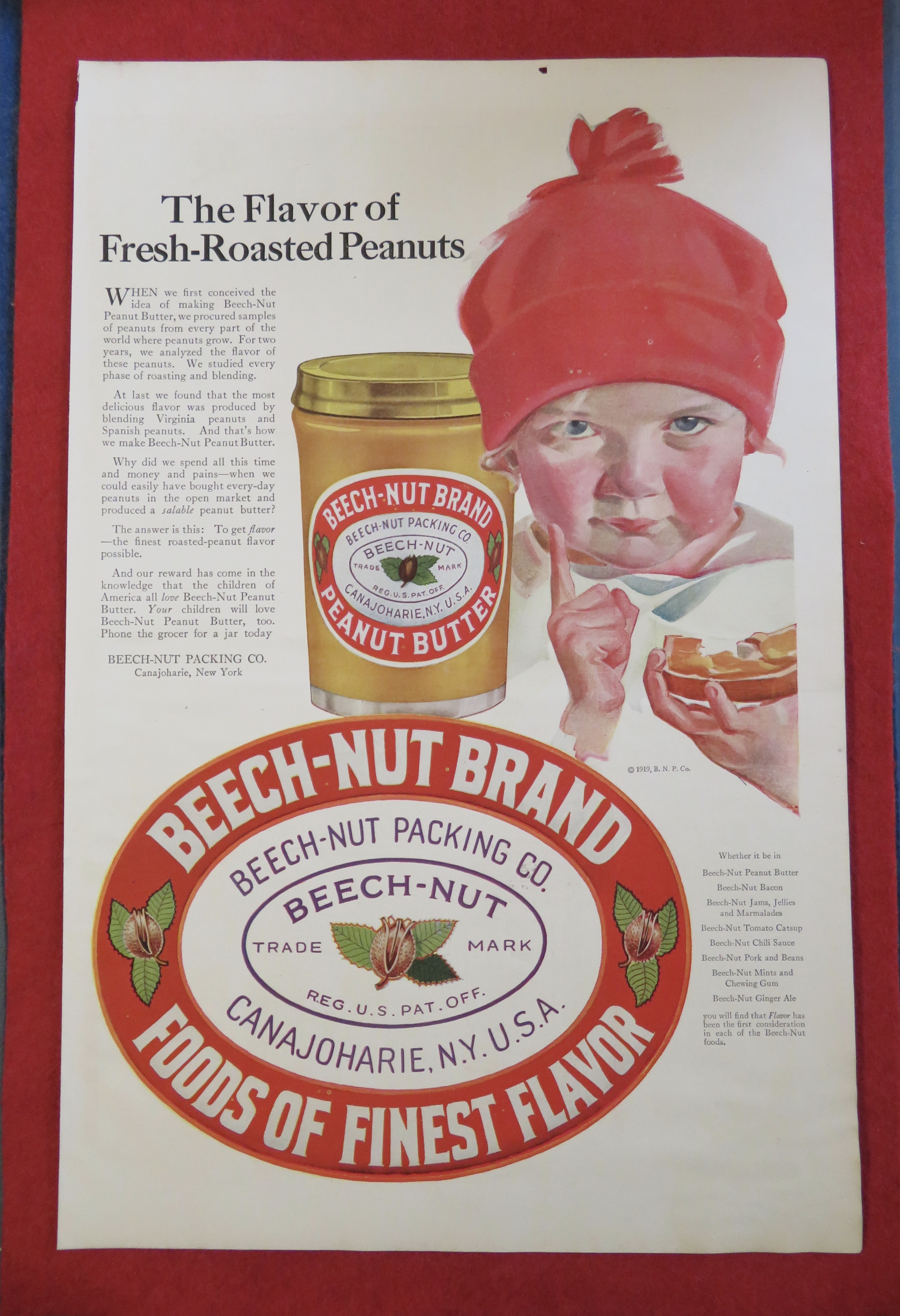 1920 Beech Nut Peanut Butter with Child & Sandwich