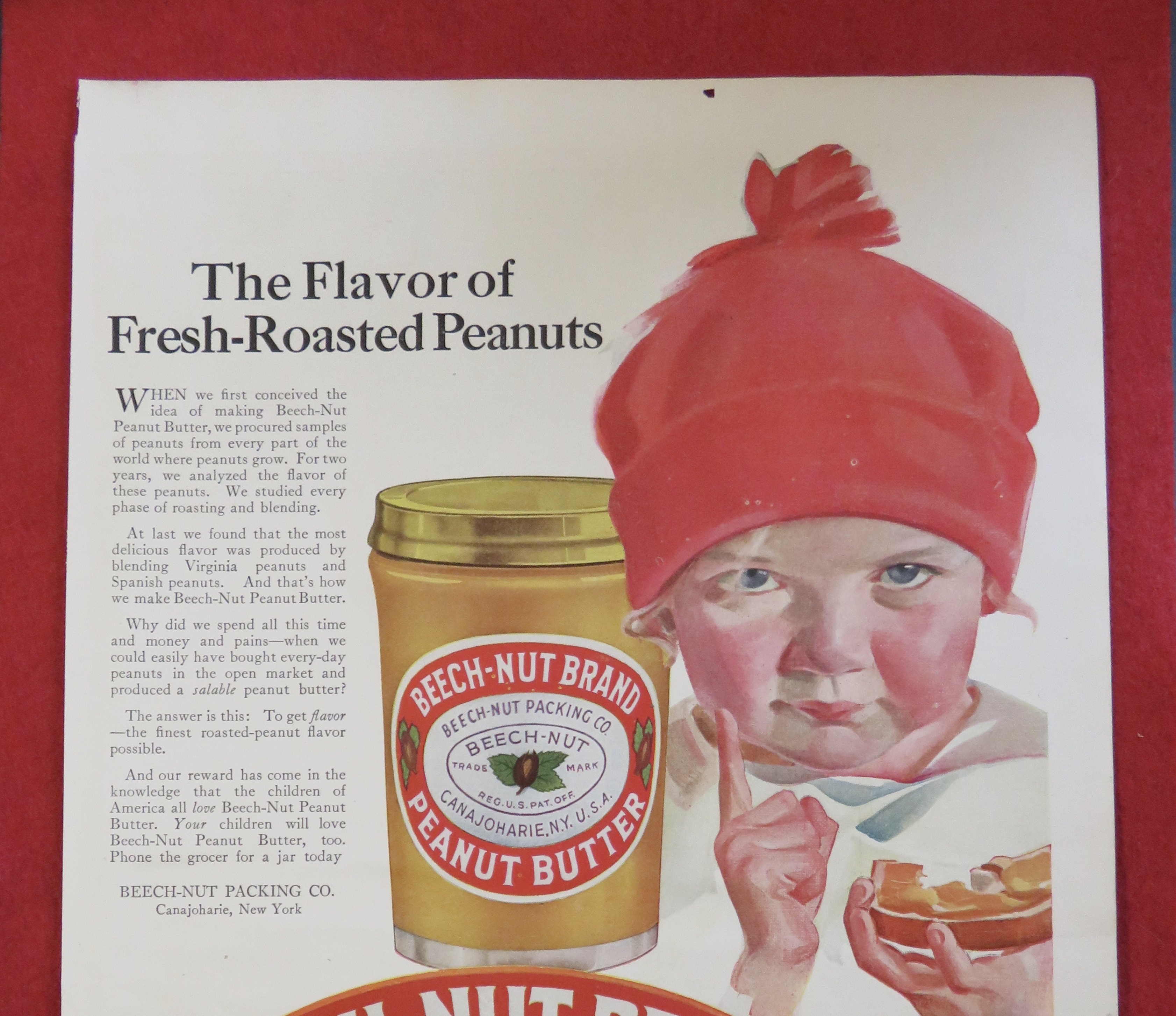 1920 Beech Nut Peanut Butter with Child & Sandwich
