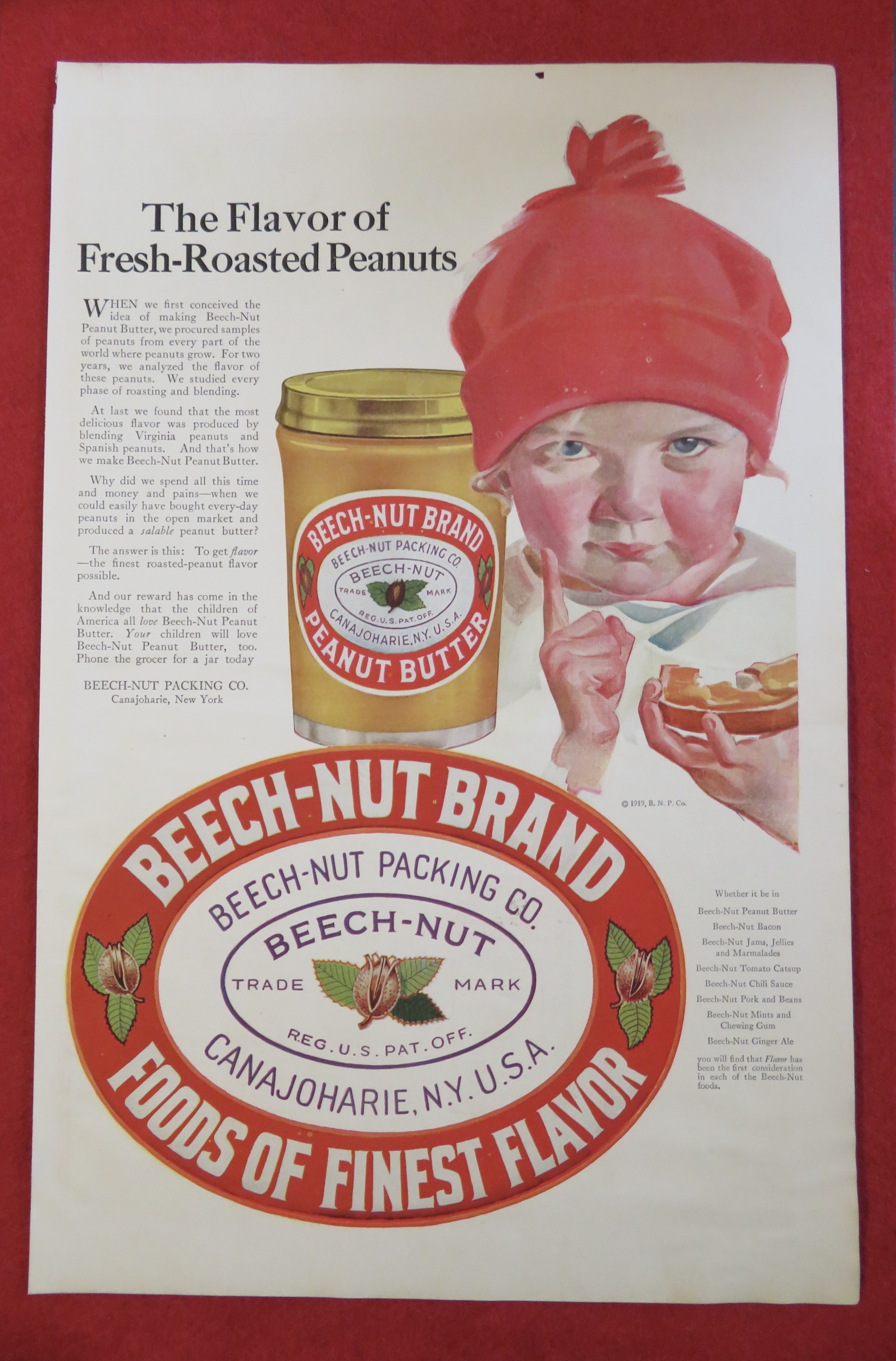 1920 Beech Nut Peanut Butter with Child & Sandwich