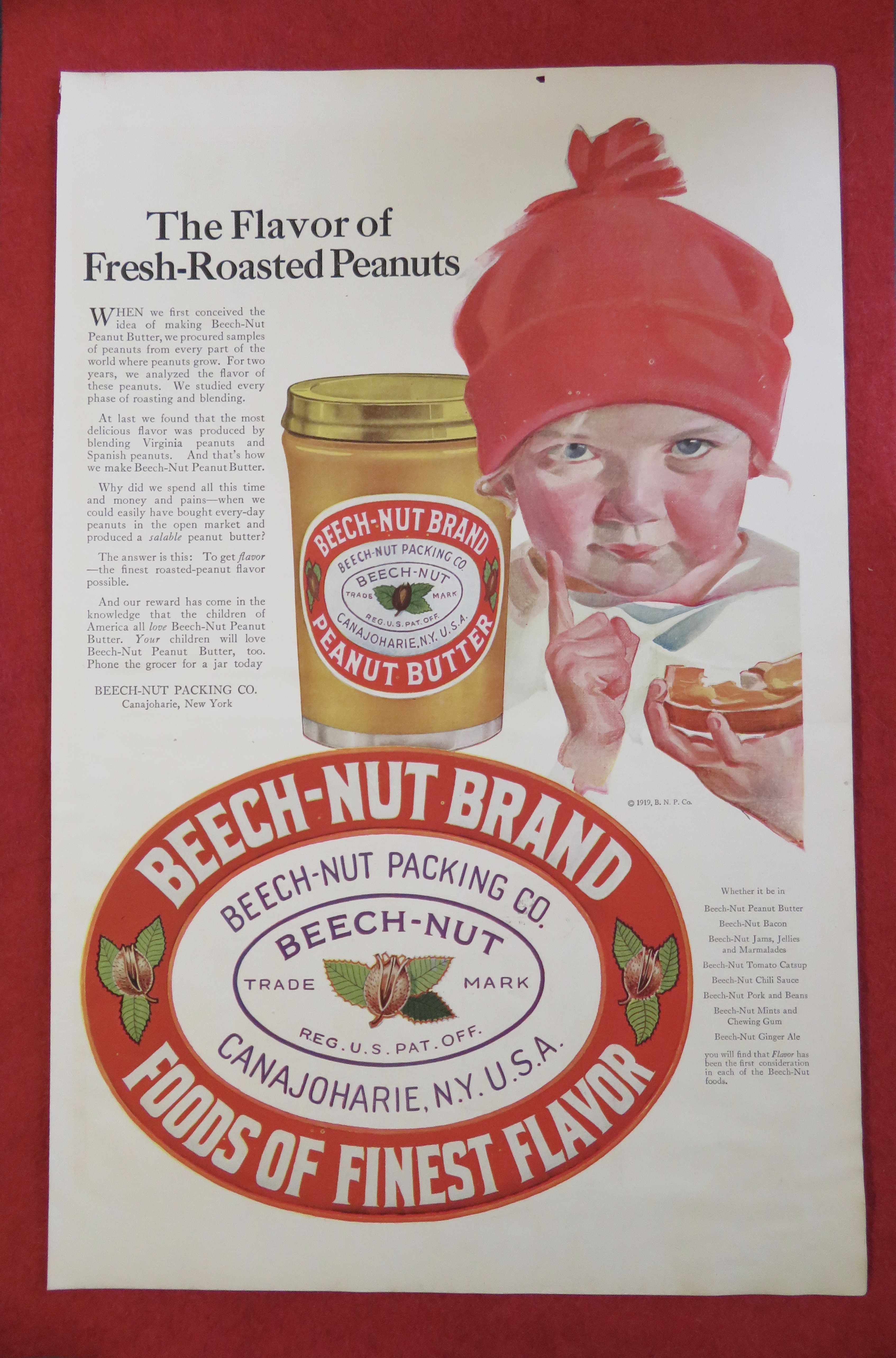 1920 Beech Nut Peanut Butter with Child & Sandwich