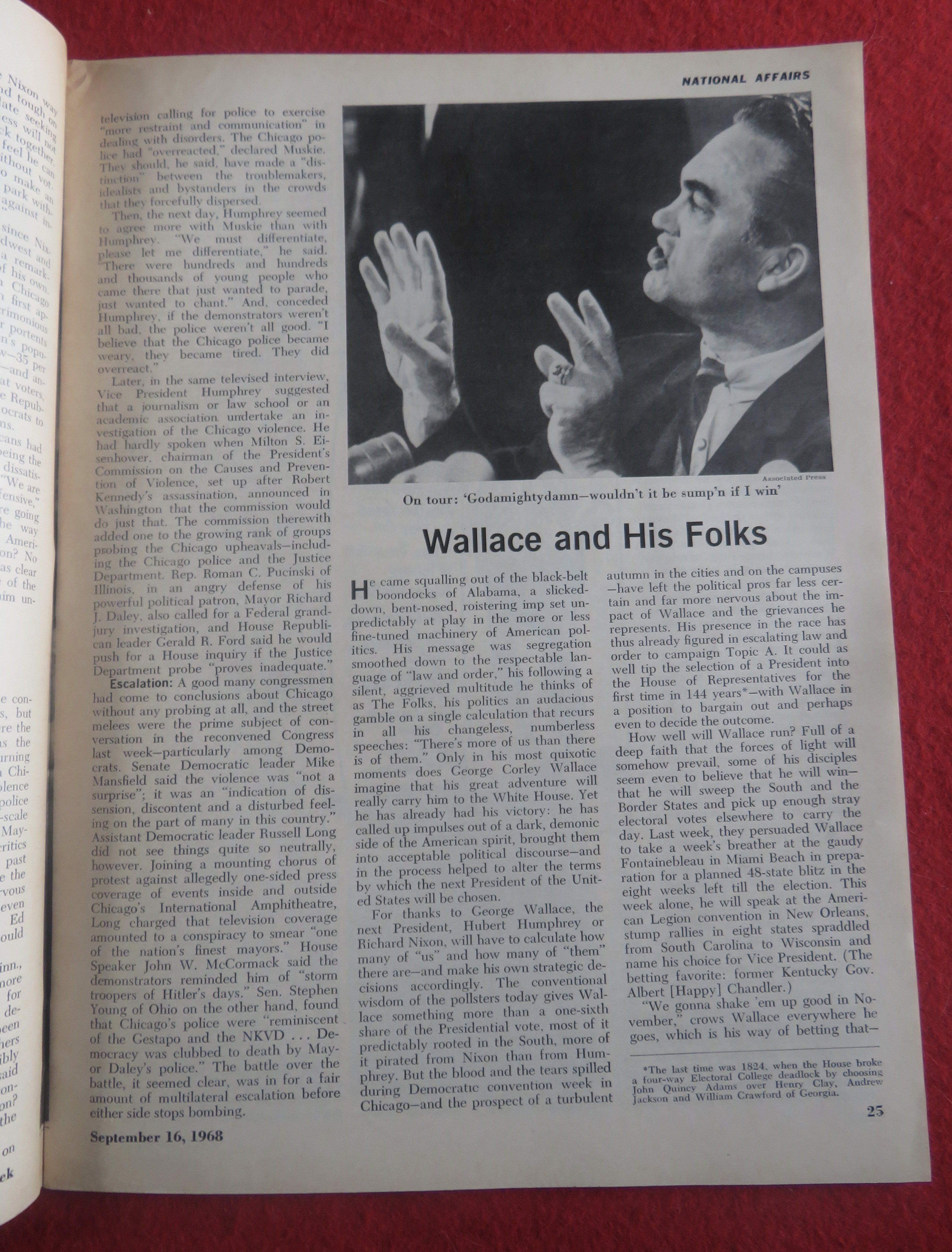 Newsweek Magazine-September 16, 1968-G. Wallace