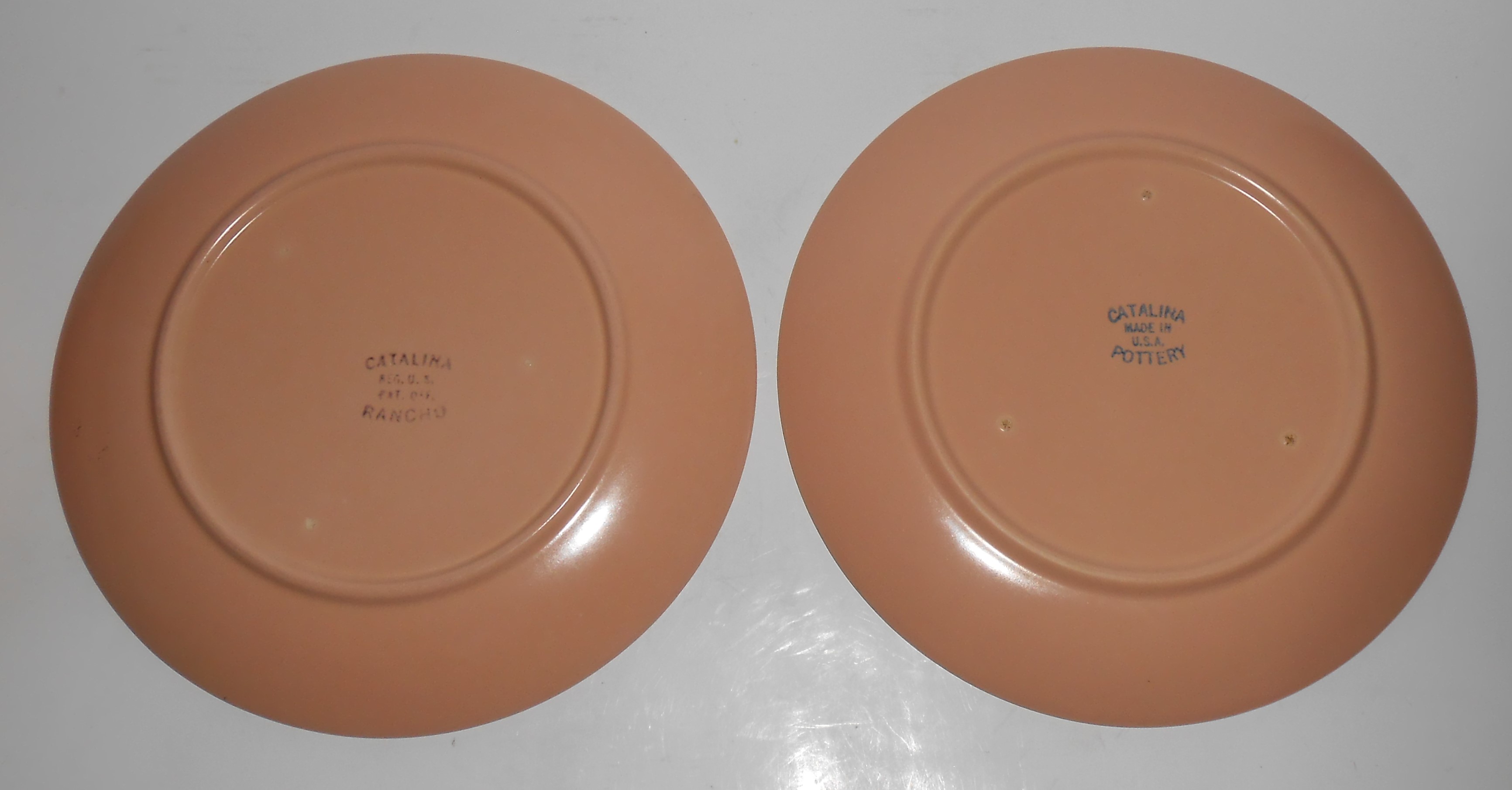 Catalina Pottery Rancho Ware Satin Coral Salad Plate