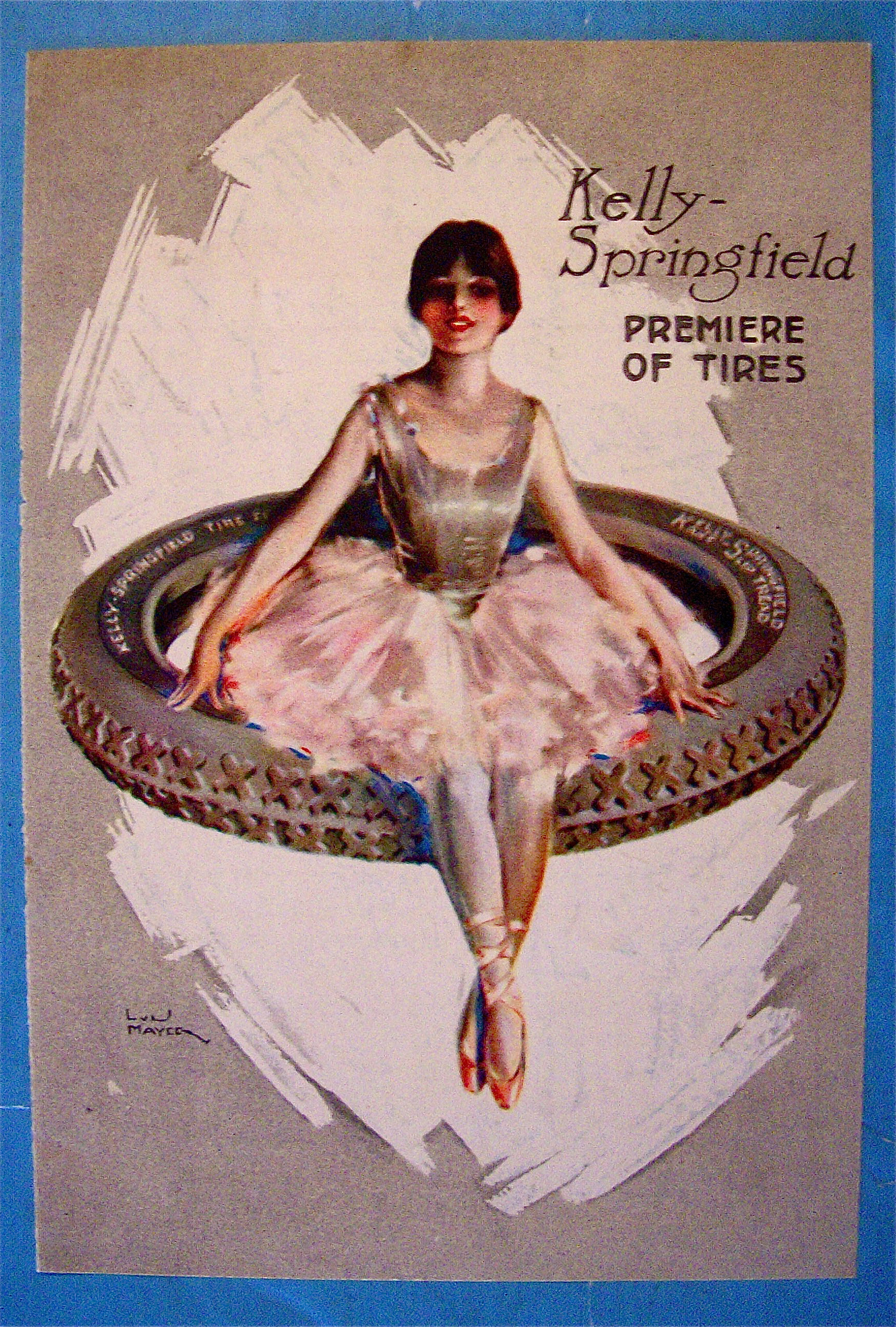 1918 Kelly Springfield Tires w/Ballerina On Tire