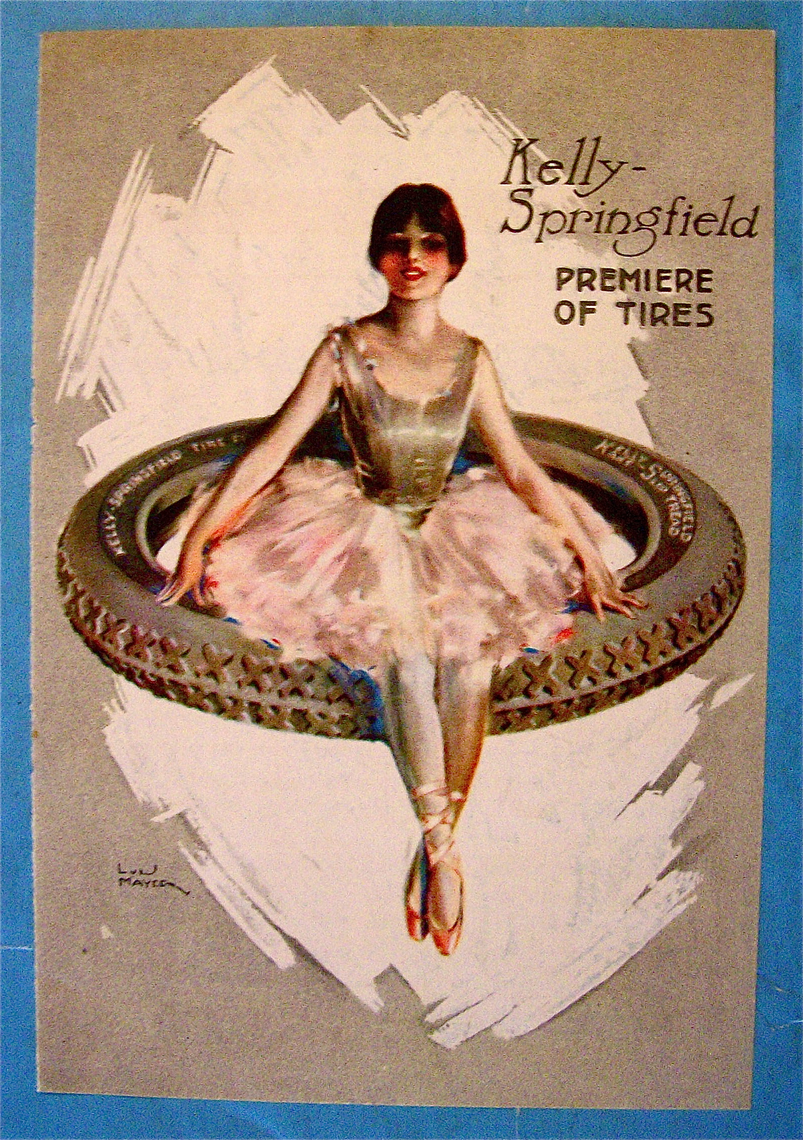 1918 Kelly Springfield Tires w/Ballerina On Tire