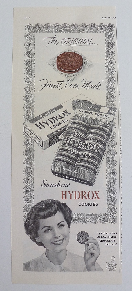 1950 Sunshine Hydrox Cookies With Woman Holding Cookie