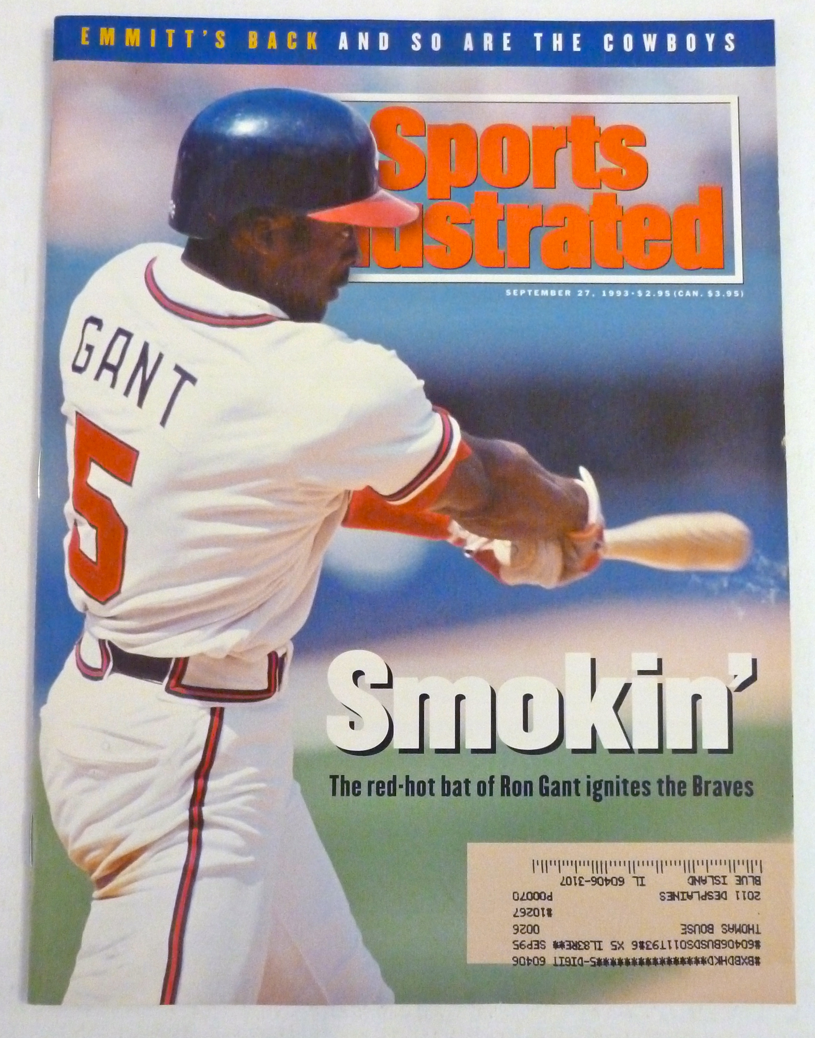 Sports Illustrated Magazine September 27, 1993 Ron Gant
