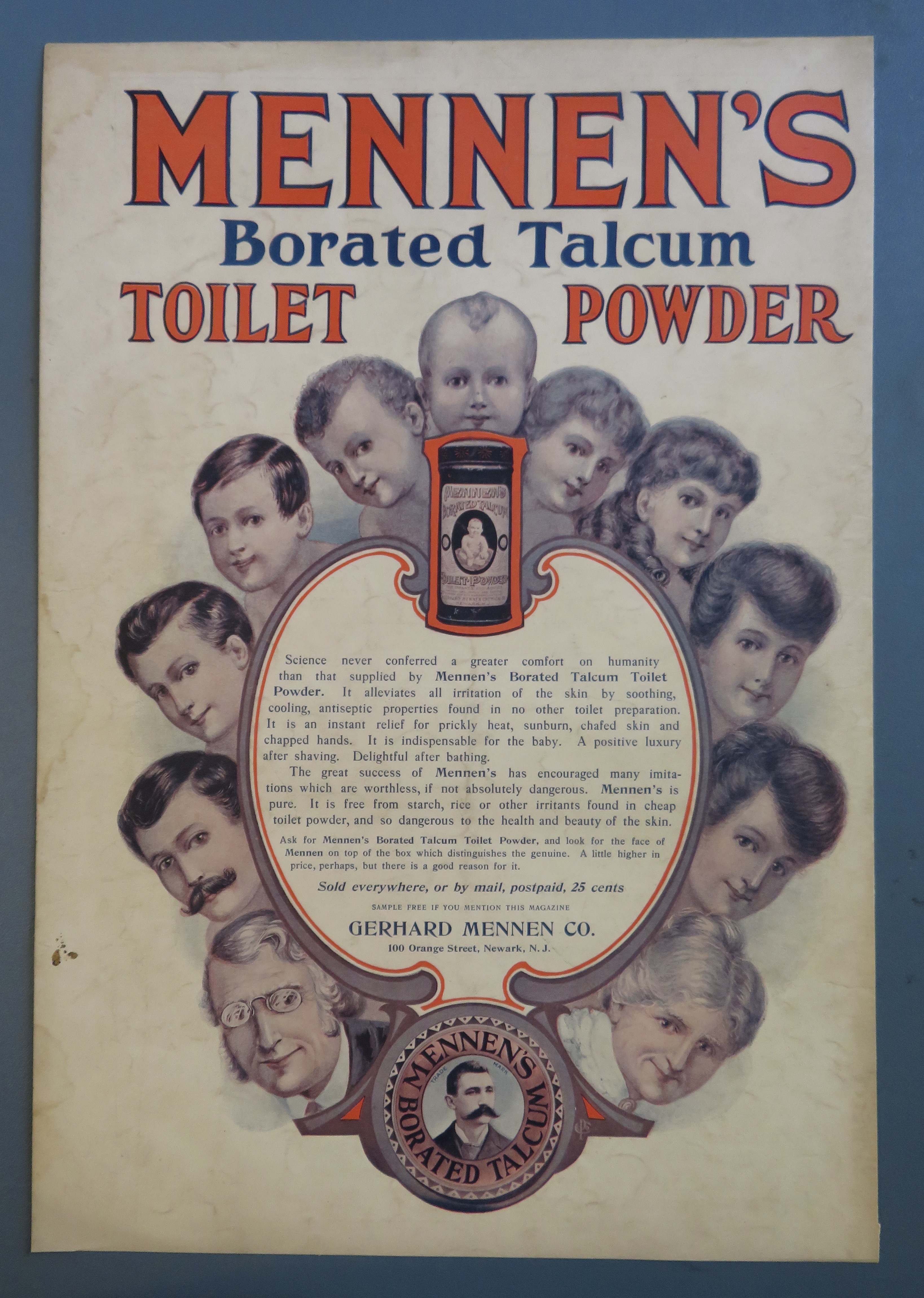 1904 Mennen's Toilet Powder with Many People's Faces