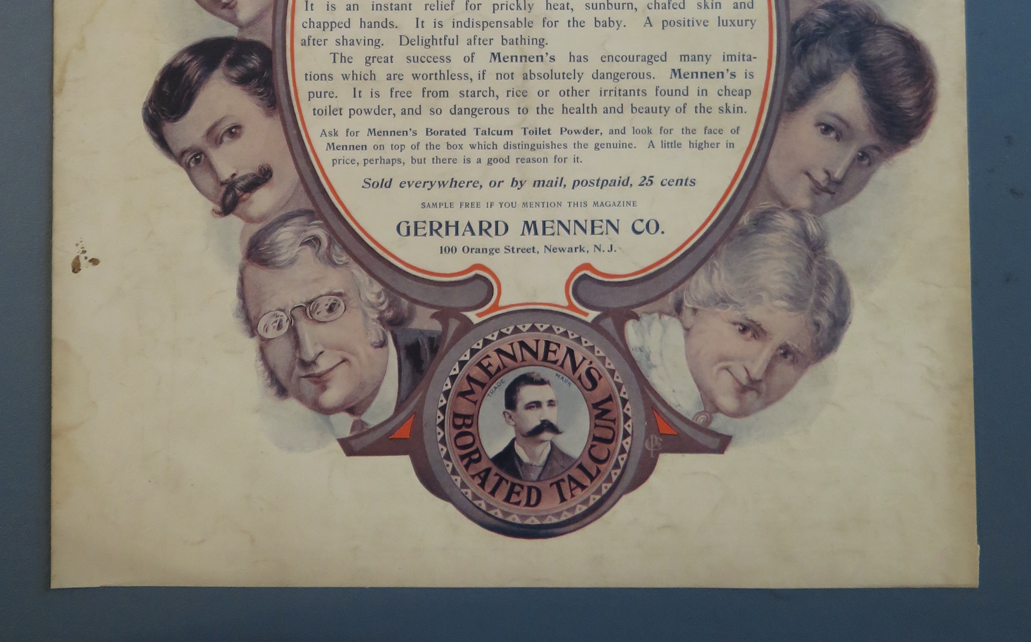1904 Mennen's Toilet Powder with Many People's Faces