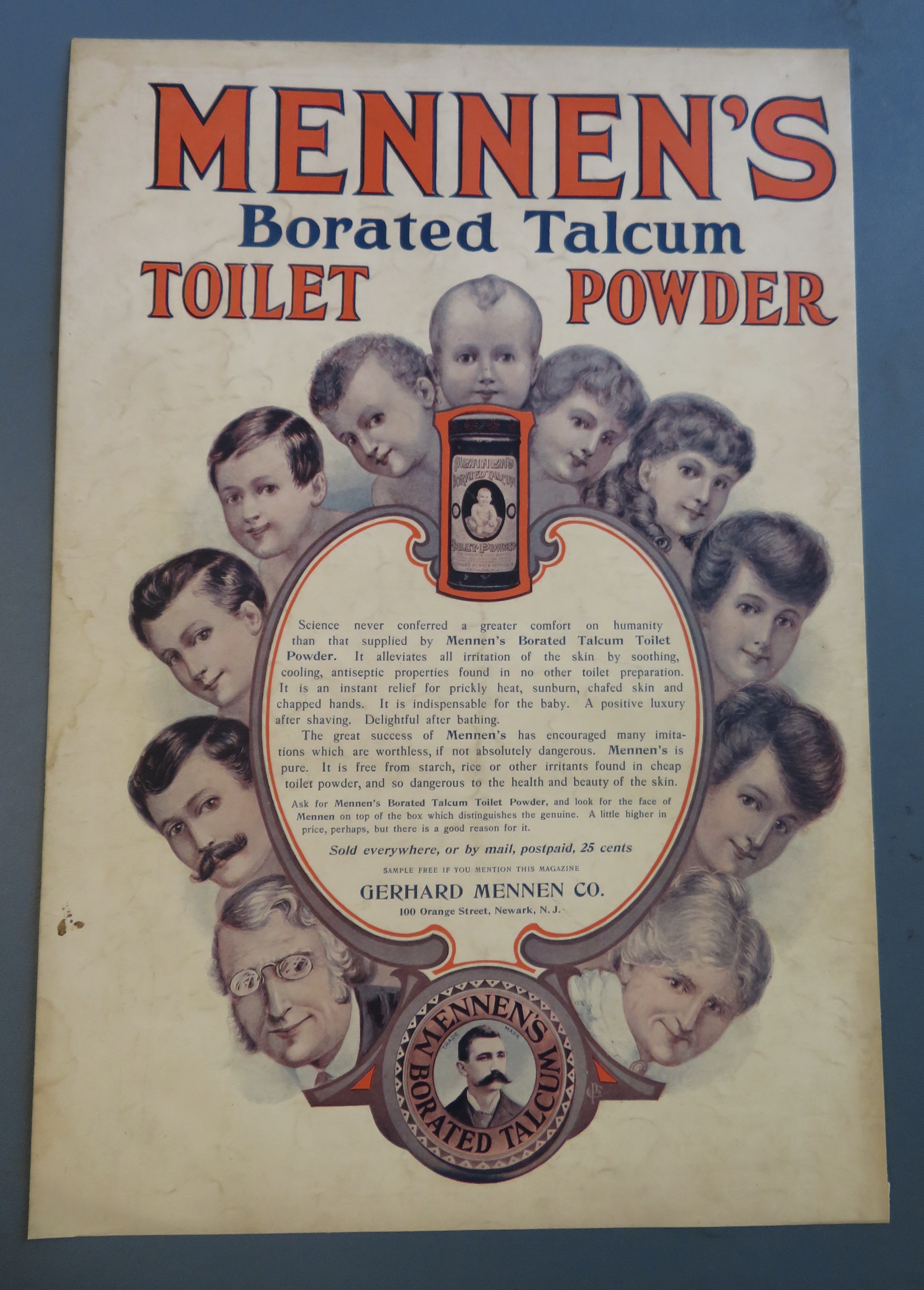 1904 Mennen's Toilet Powder with Many People's Faces