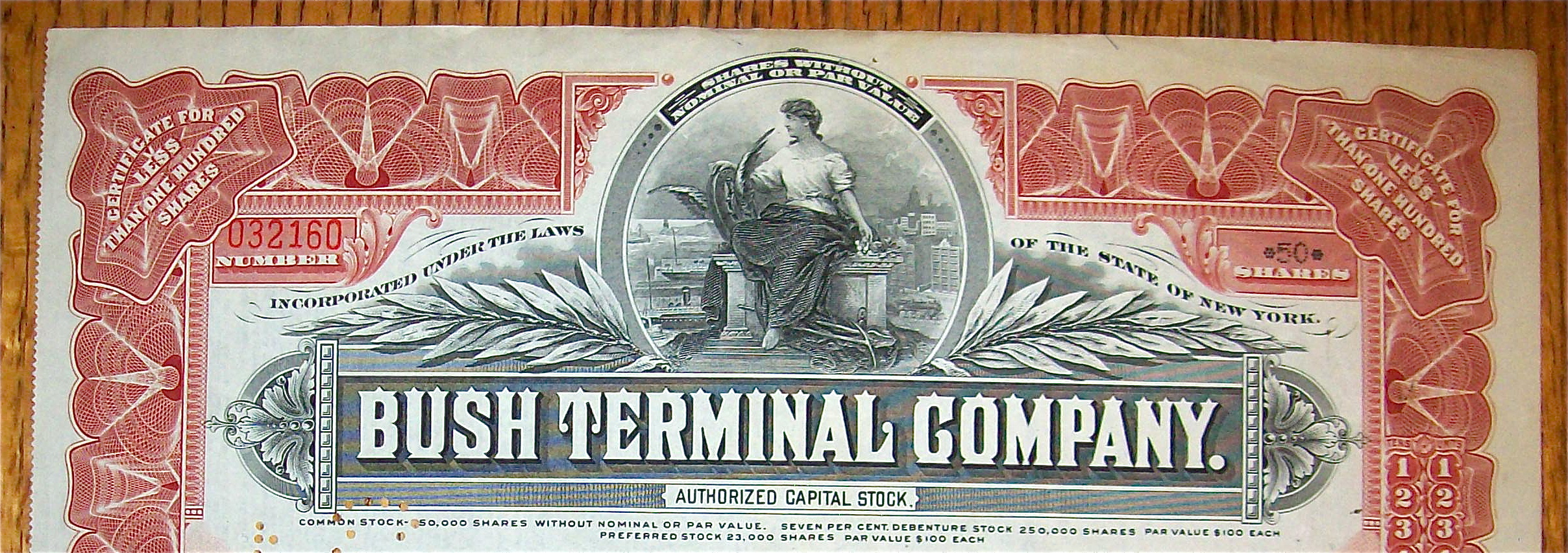 1932 Bush Terminal Company Stock Certificate