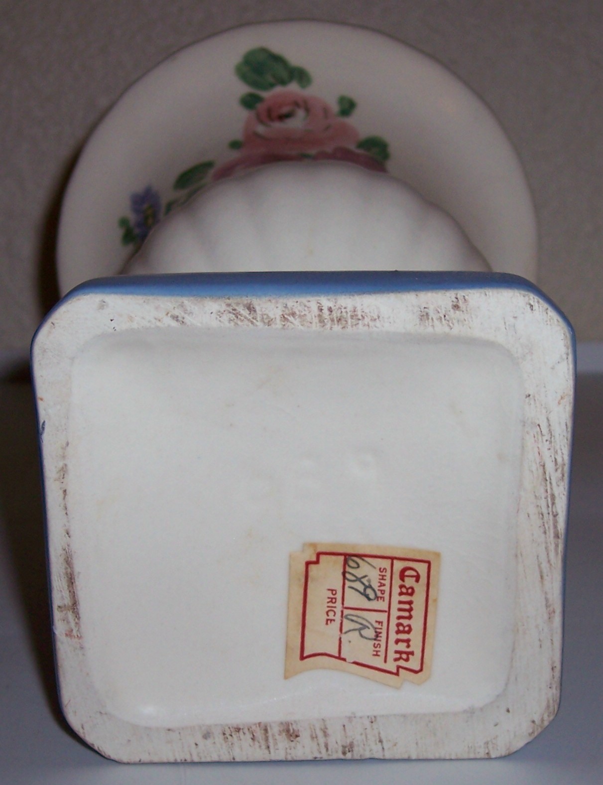 Camark Pottery Rose Decorated 8" Footed Vase!