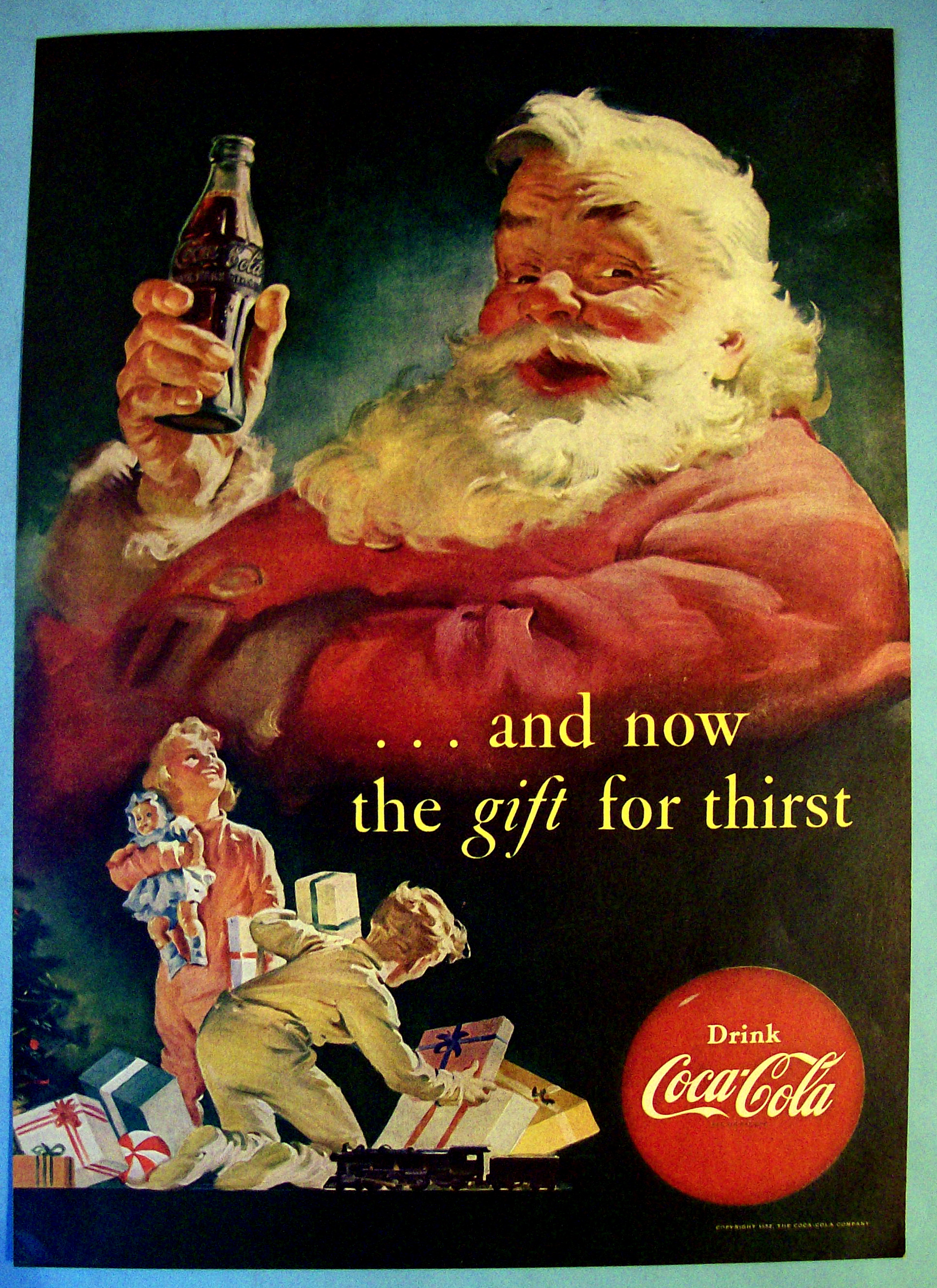 1952 Coca Cola (Coke) with Santa Claus & Children
