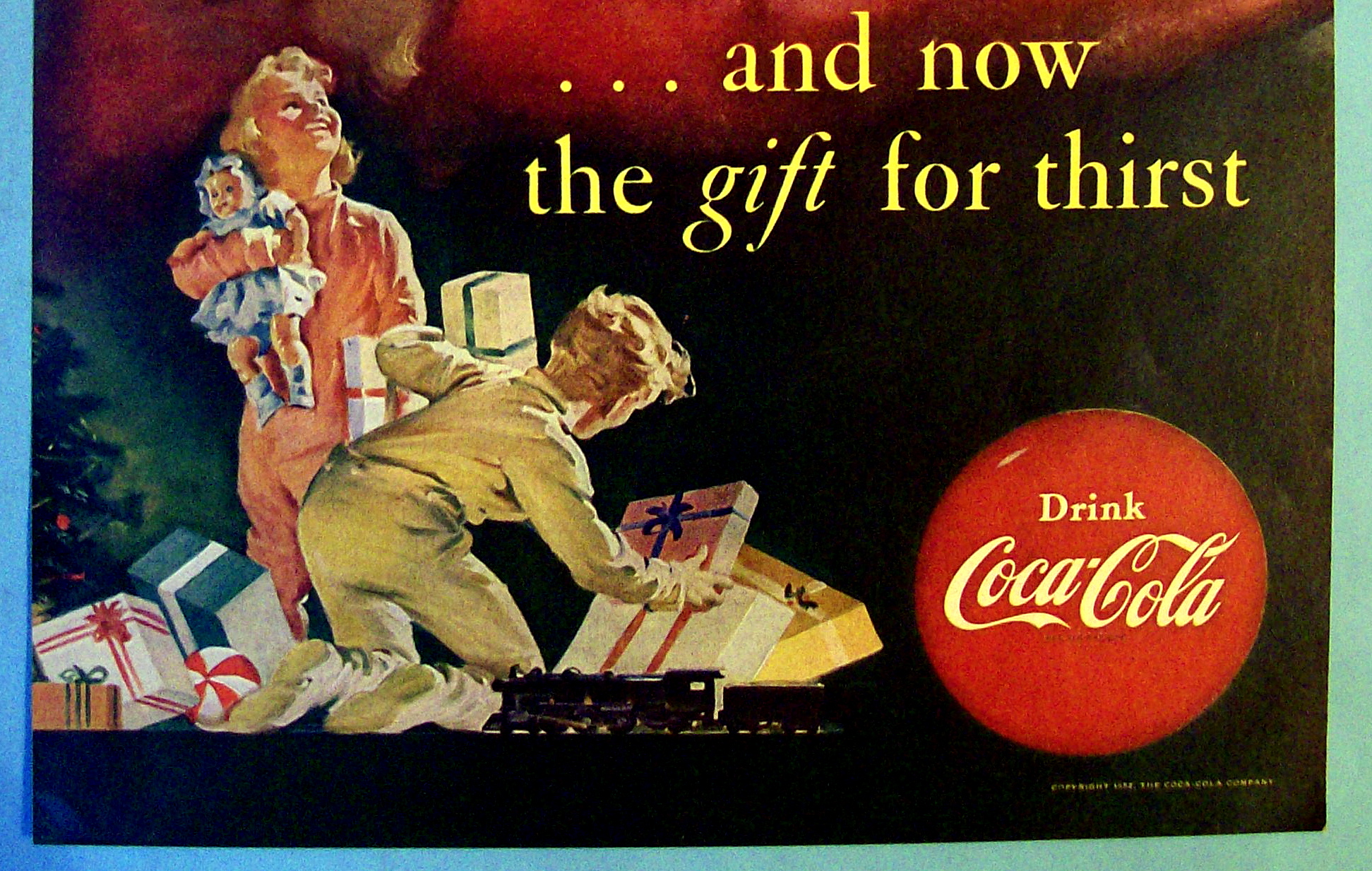 1952 Coca Cola (Coke) with Santa Claus & Children