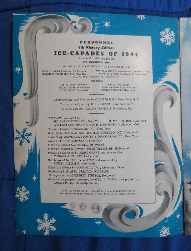 Original 1944 Ice Capades Program With George Petty Cover