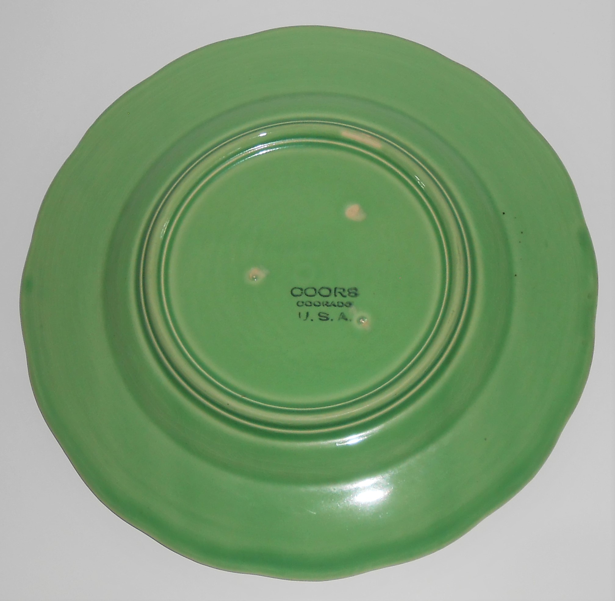 Coors Pottery Coorado Green 9-1/4'' Plate