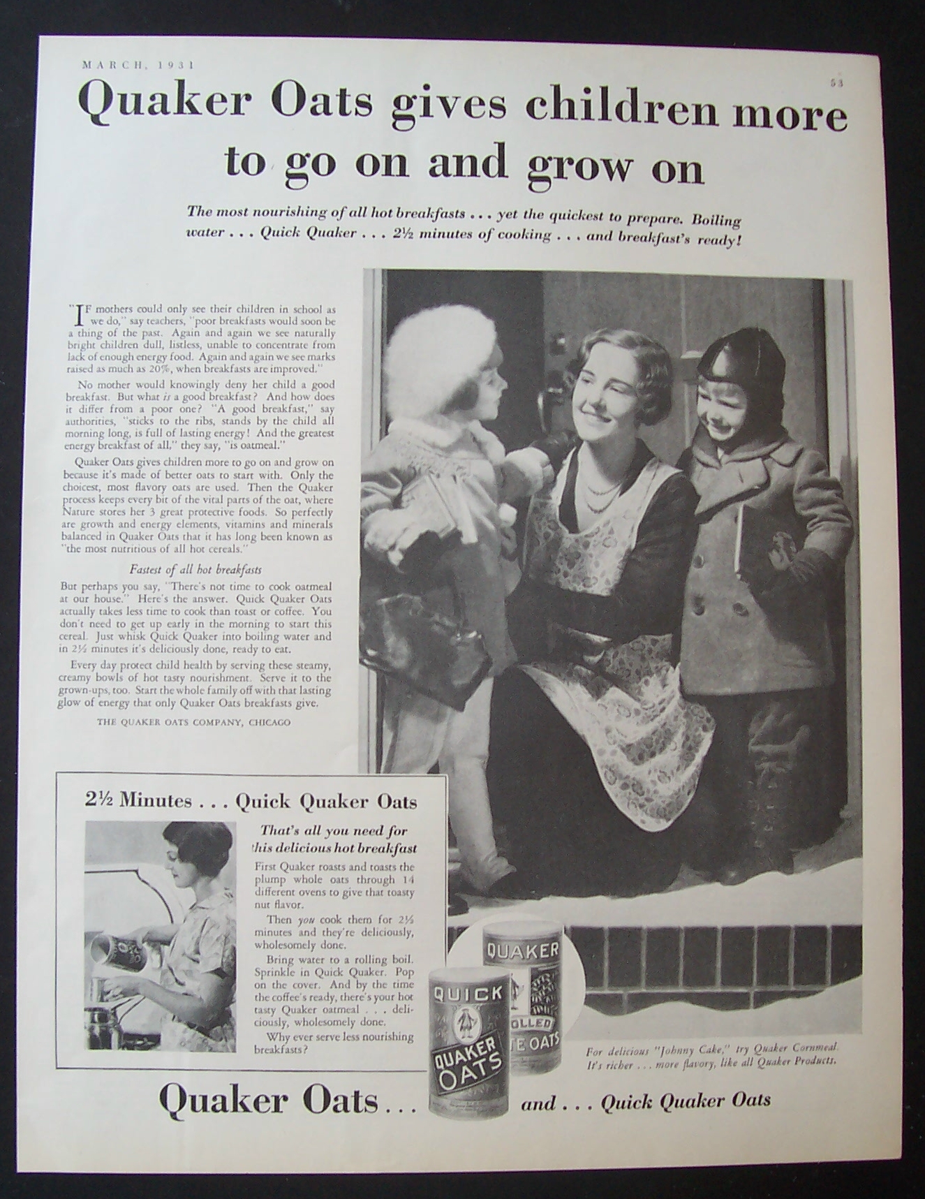 1931  Quaker  Quick  Oats