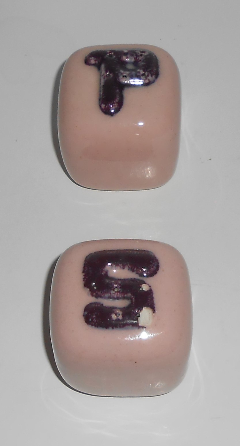 Early Winfield Gabriel China Pottery Purple / Pink Salt