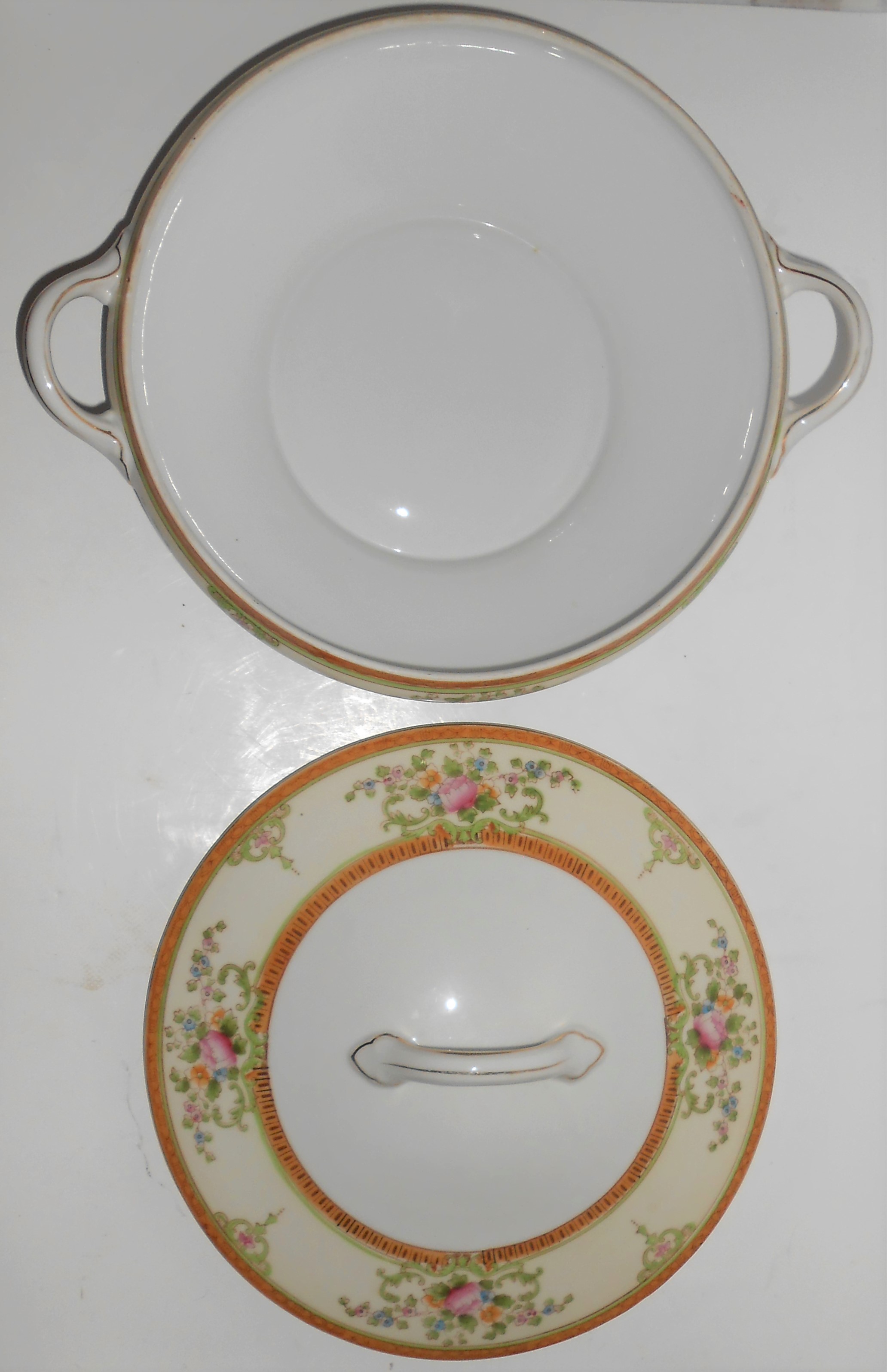 Noritake Porcelain China Floral w/Gold Covered Veg