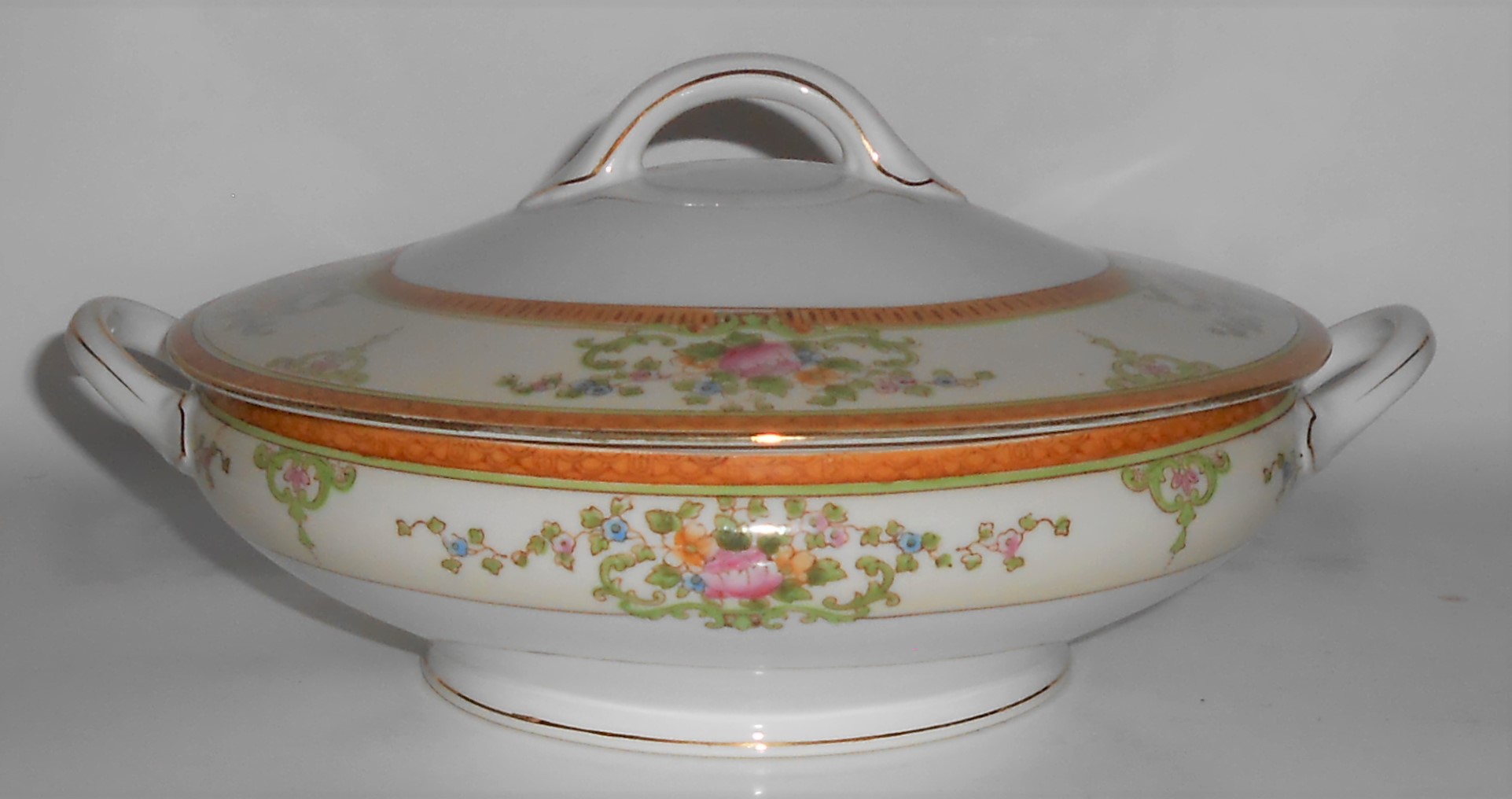 Noritake Porcelain China Floral w/Gold Covered Veg