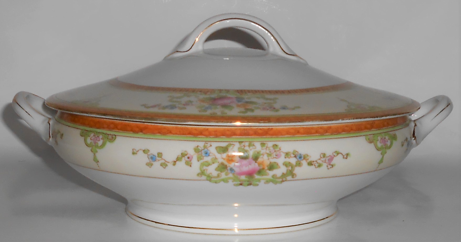 Noritake Porcelain China Floral w/Gold Covered Veg