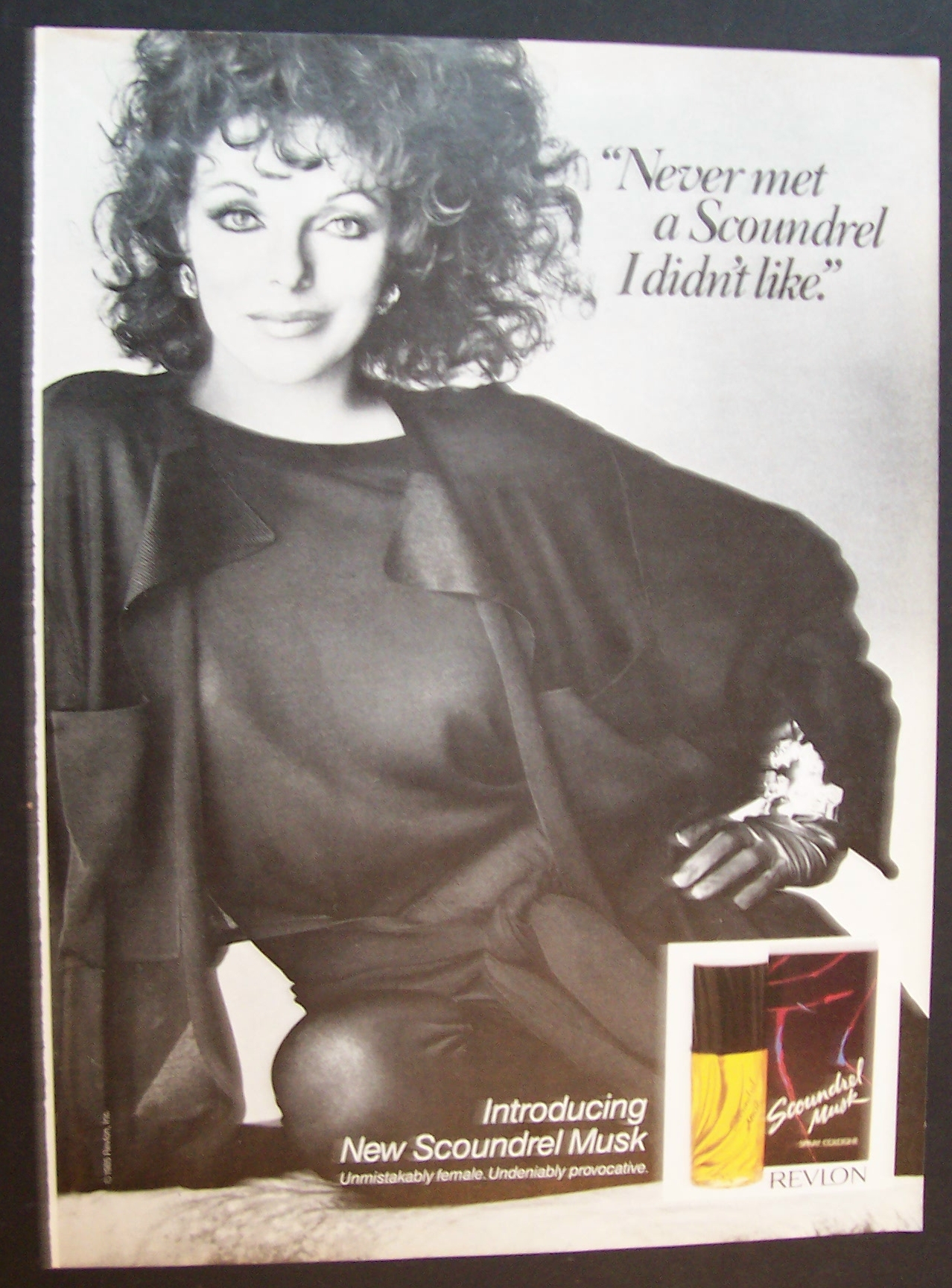 1986  Revlon Scoundrel Cologne with Joan Collins