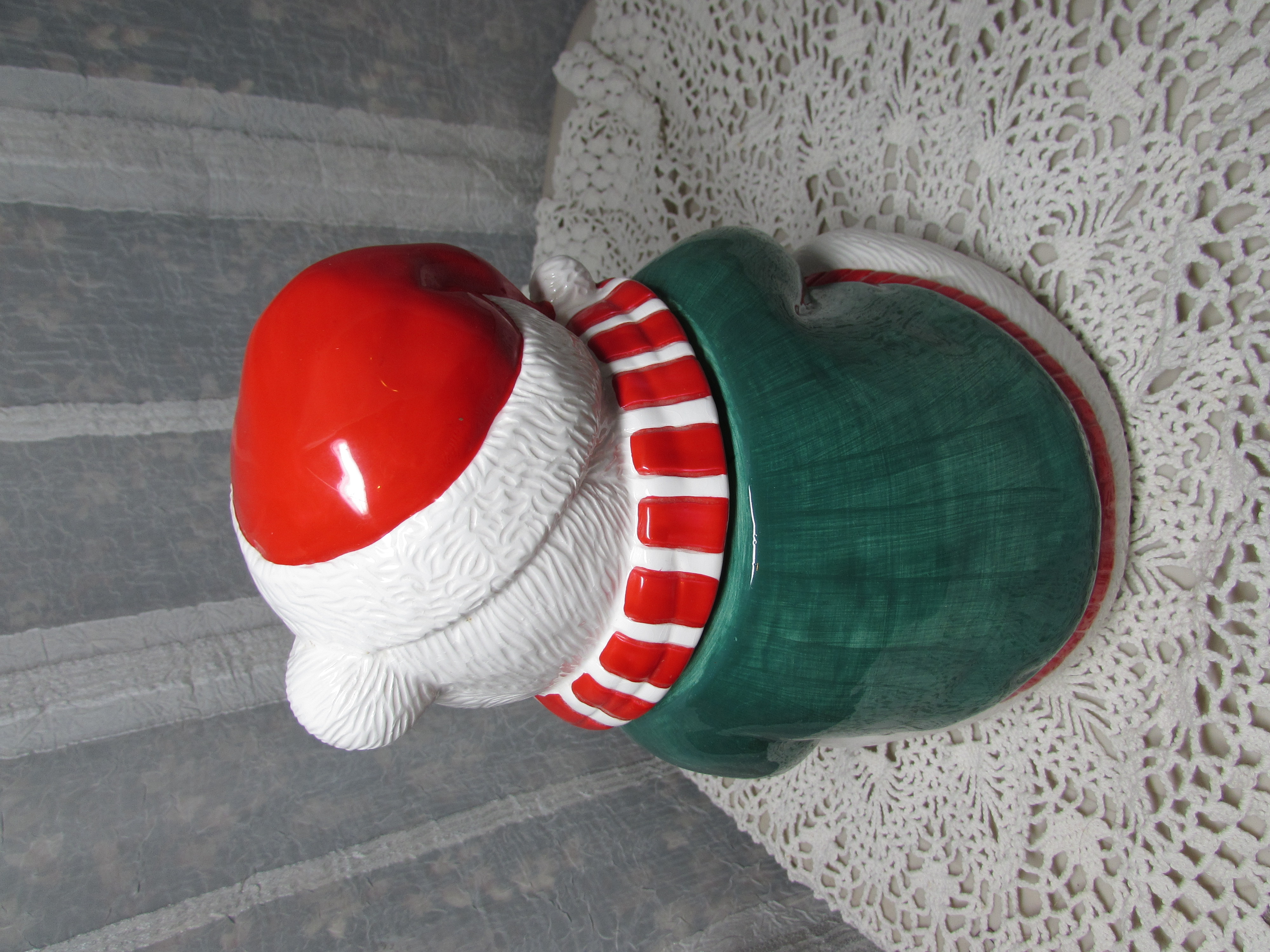 Coca Cola Polar Bear Green Sweater Cookie Jar 1995