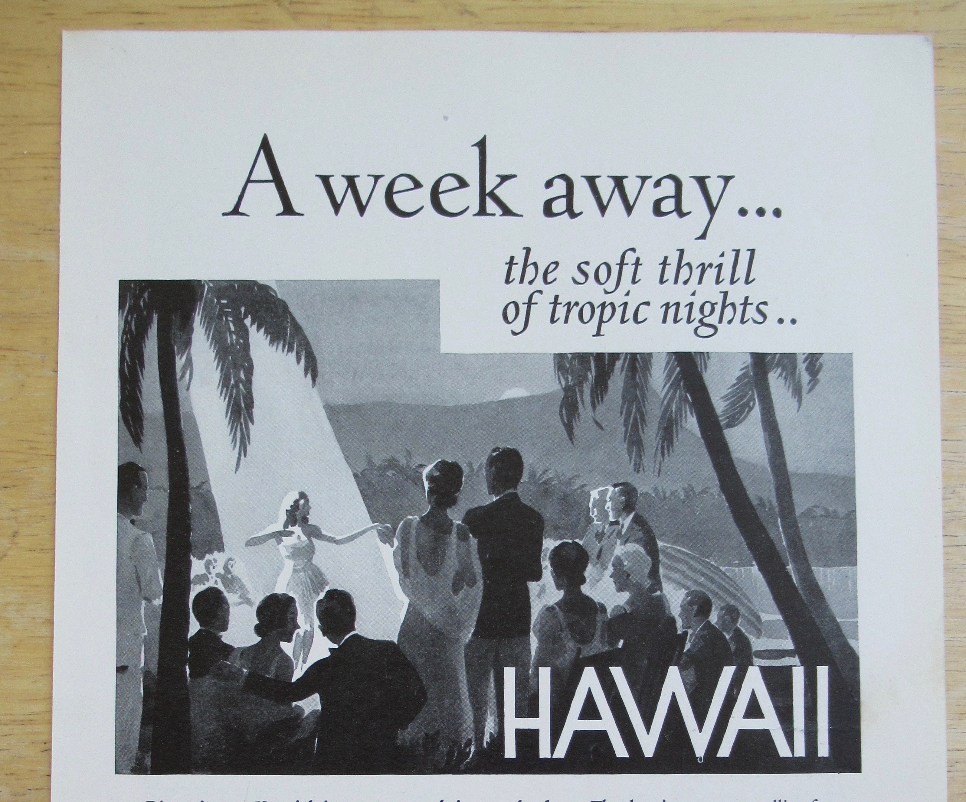 1931 Hawaii Tourist Bureau with People Watching a Show