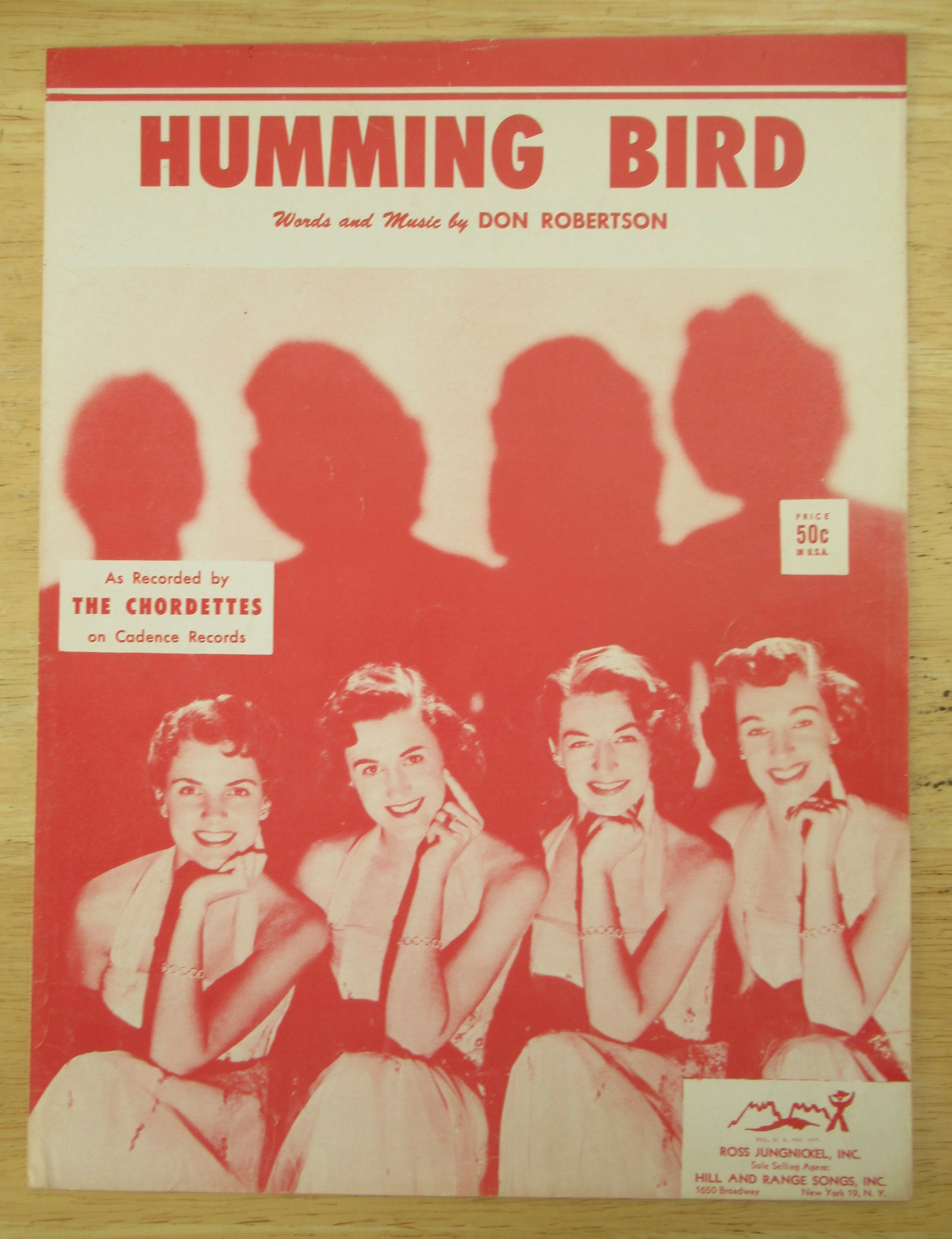 1955 Humming Bird Sheet Music (The Chordates)