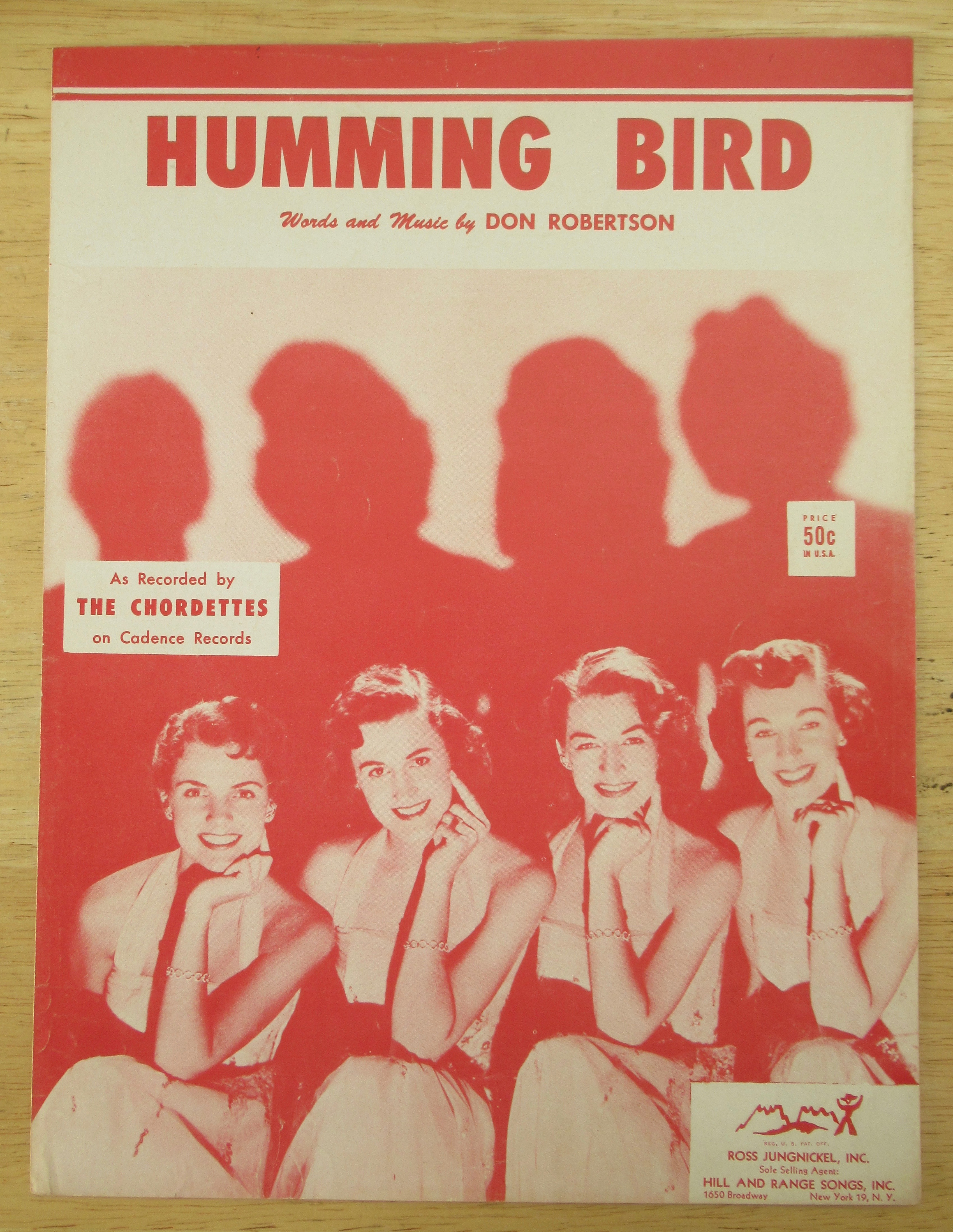 1955 Humming Bird Sheet Music (The Chordates)