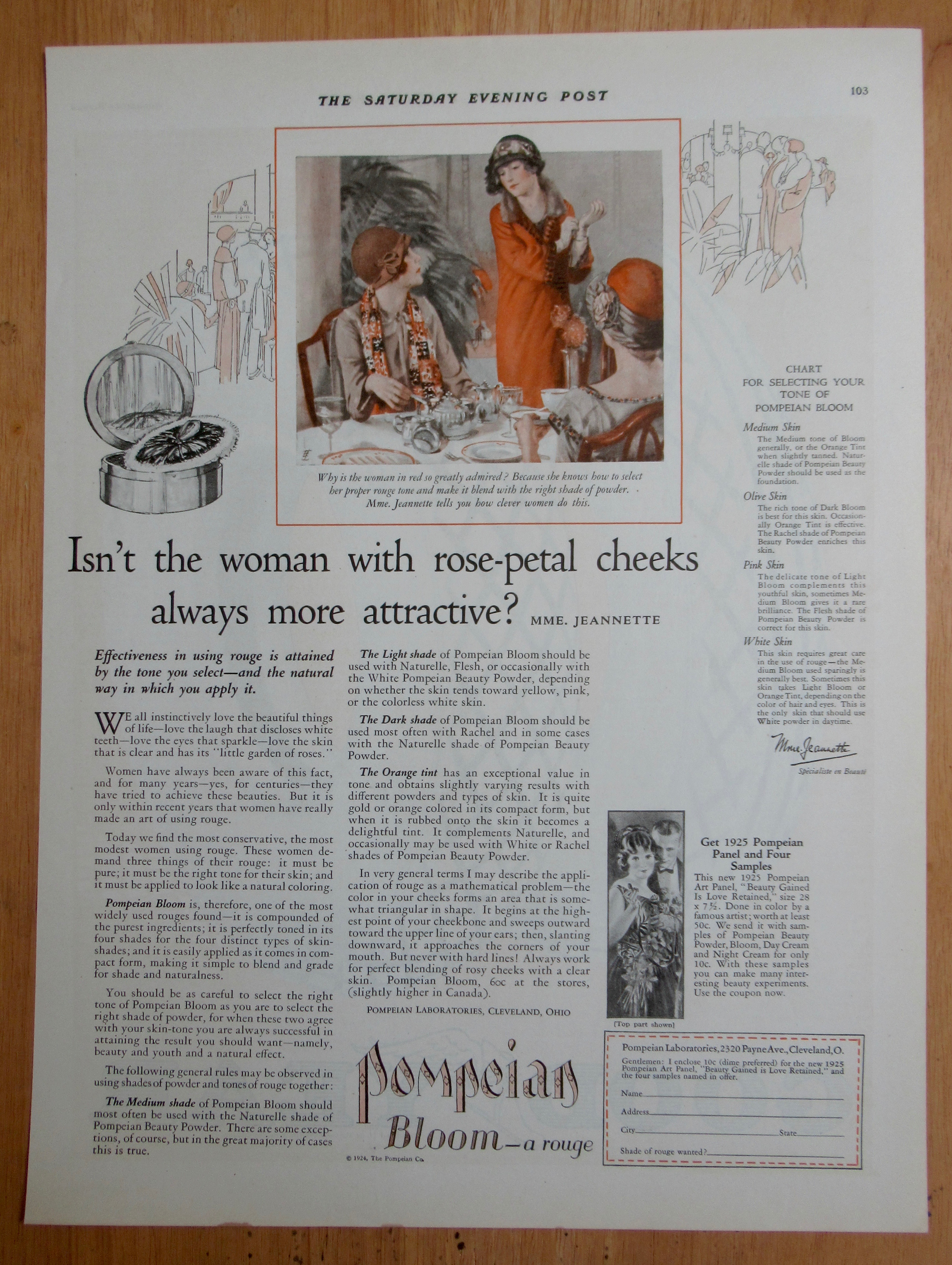 1924 Pompeian Bloom Rouge with Women Talking