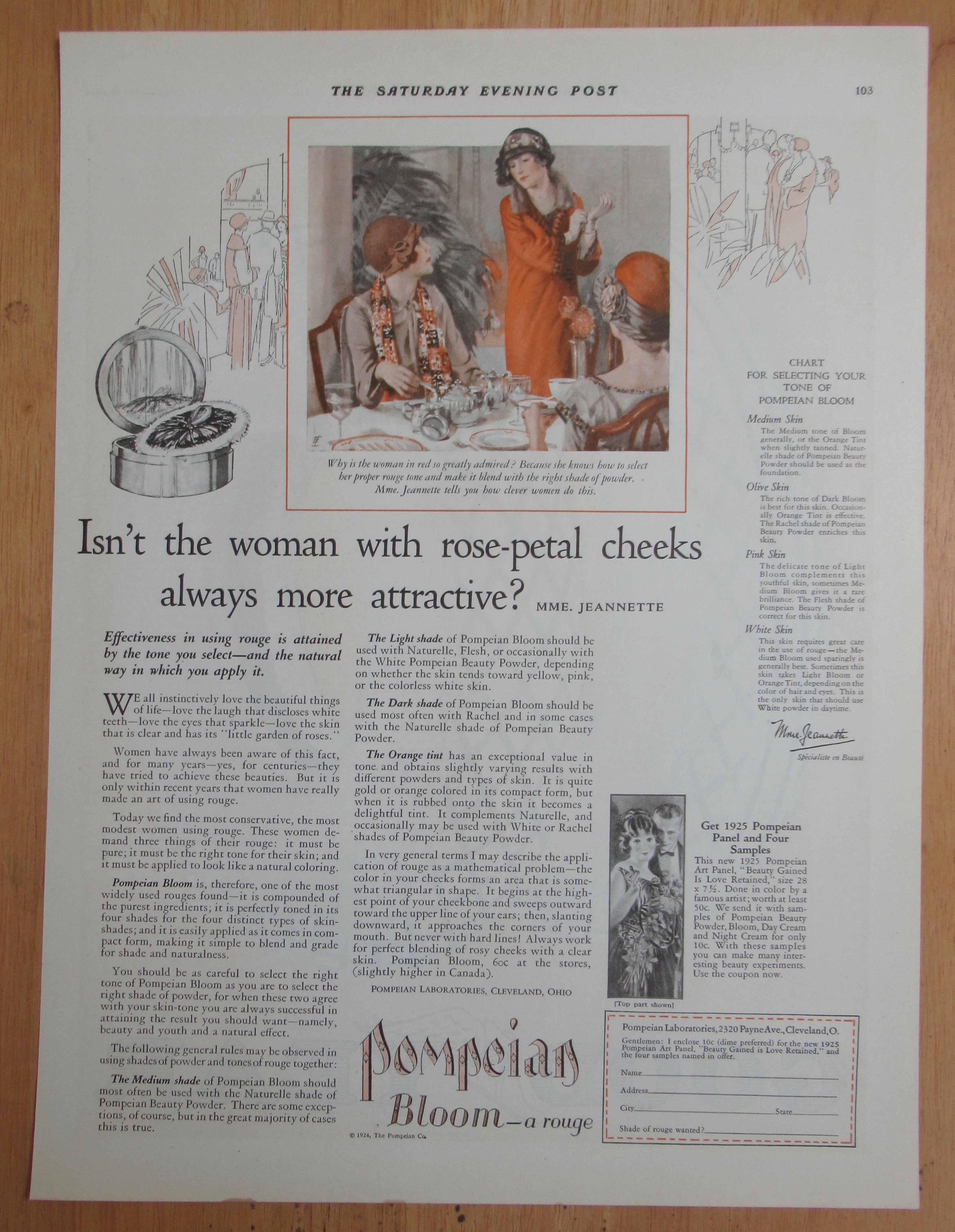 1924 Pompeian Bloom Rouge with Women Talking