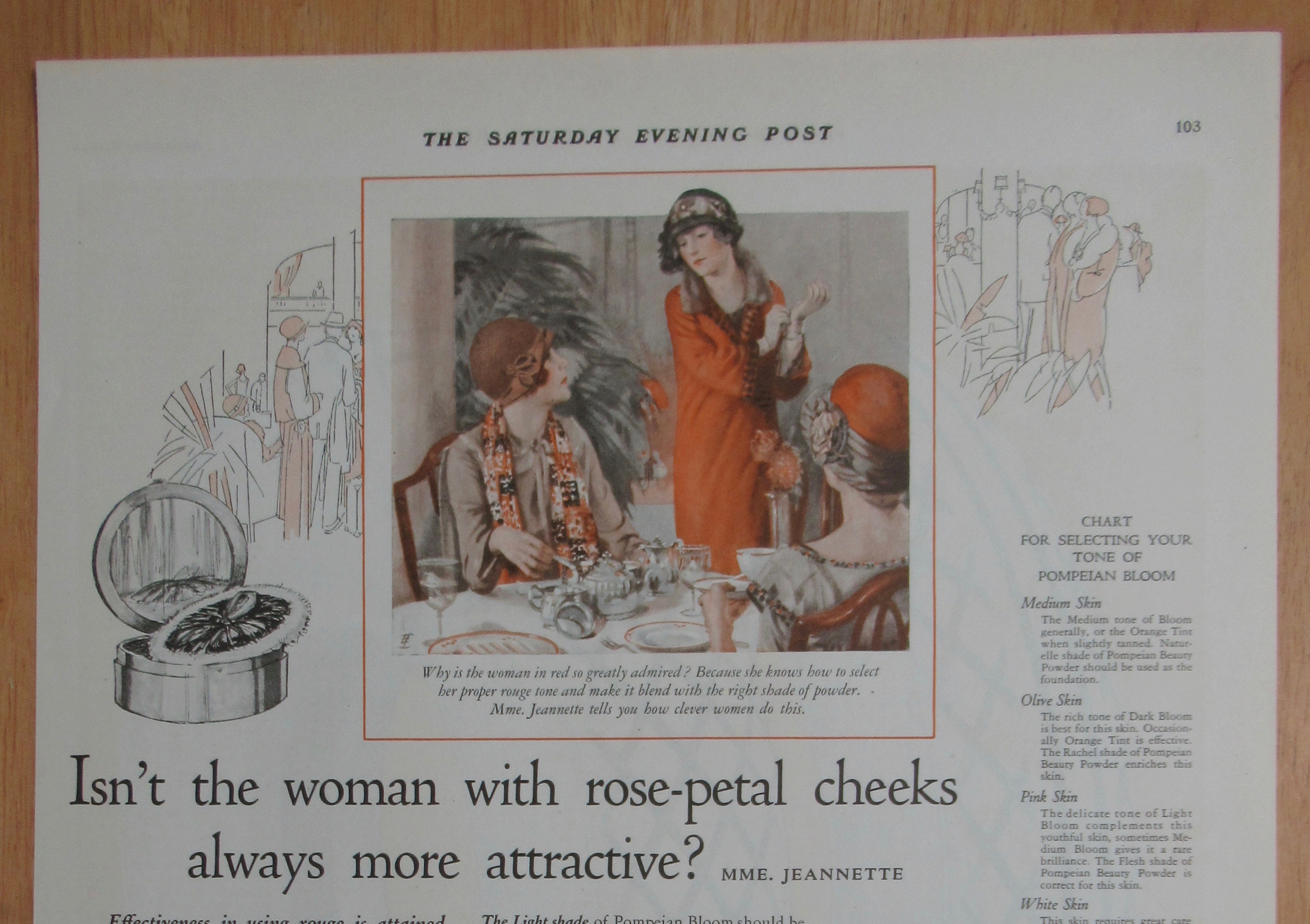 1924 Pompeian Bloom Rouge with Women Talking