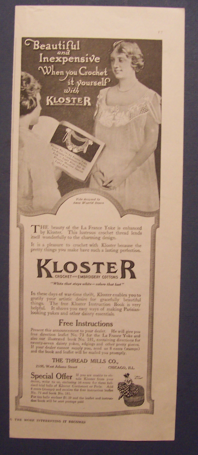 1918 Kloster Crochet & Embroidery Cottons