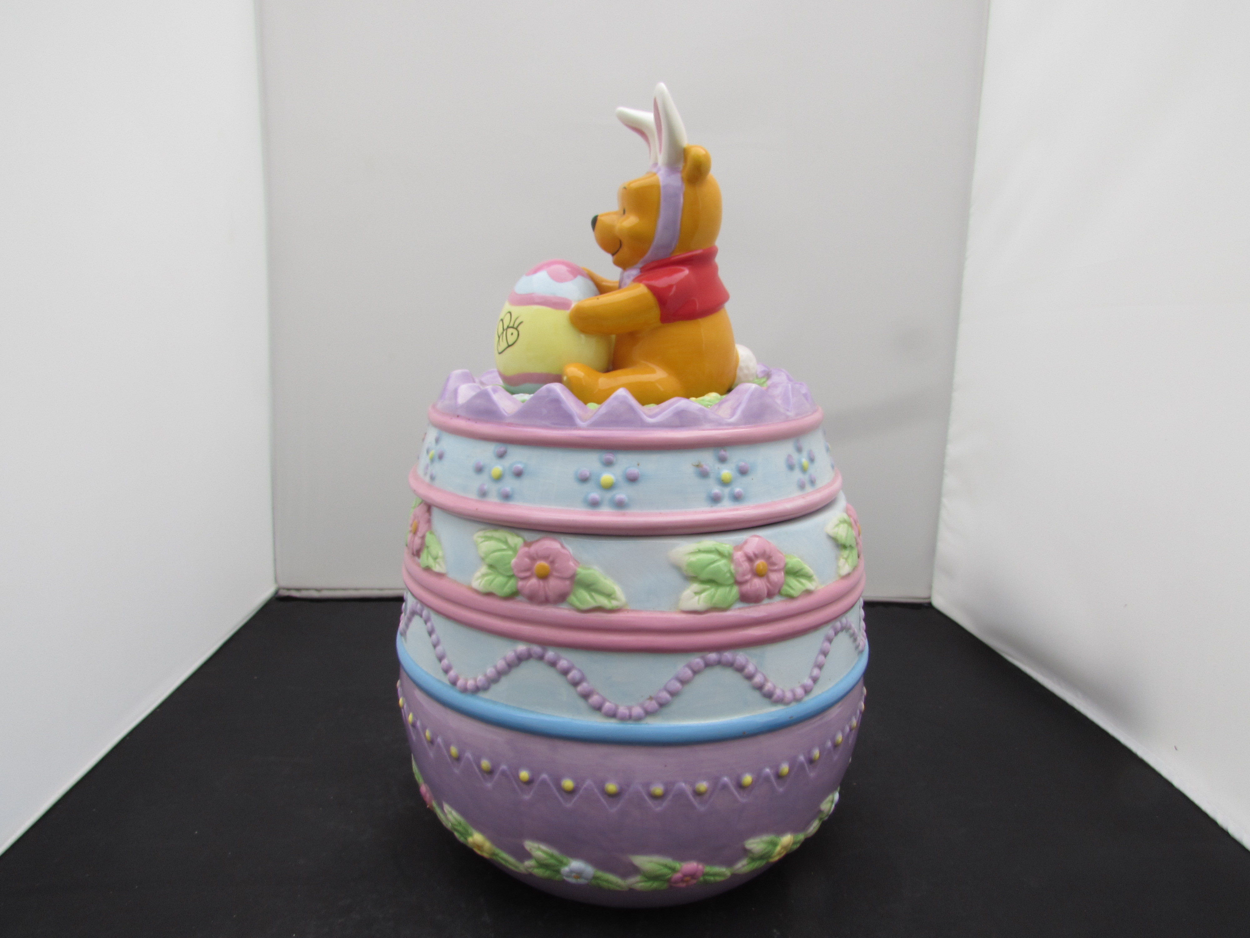 Pooh Easter Egg Disney Cookie Jar Pooh with Bunny Ears