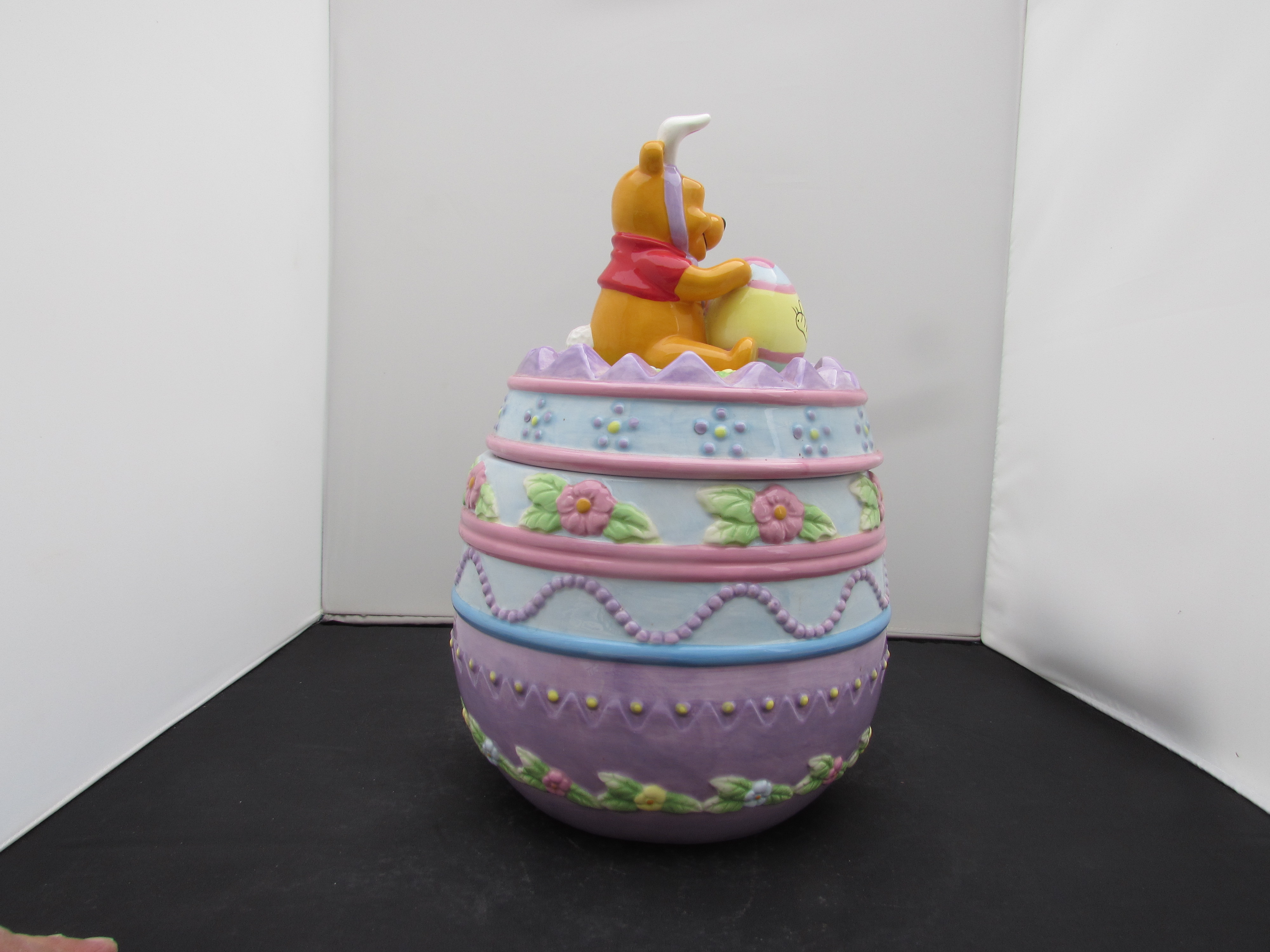Pooh Easter Egg Disney Cookie Jar Pooh with Bunny Ears