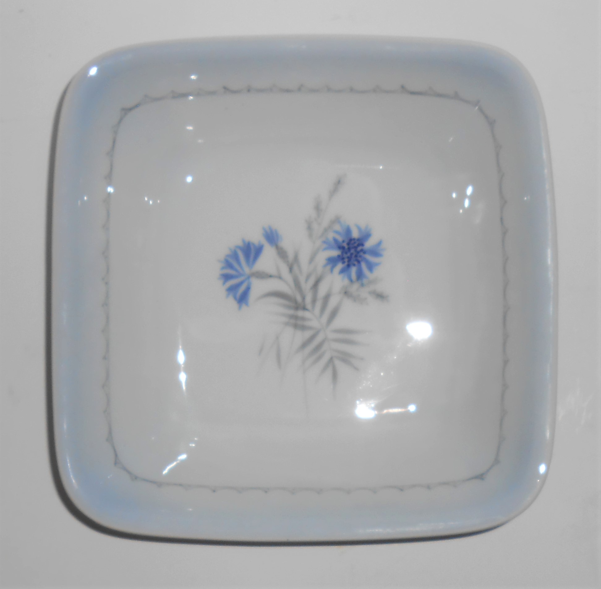 Bing & Grondahl China Cornflower Square Vegetable Bowl