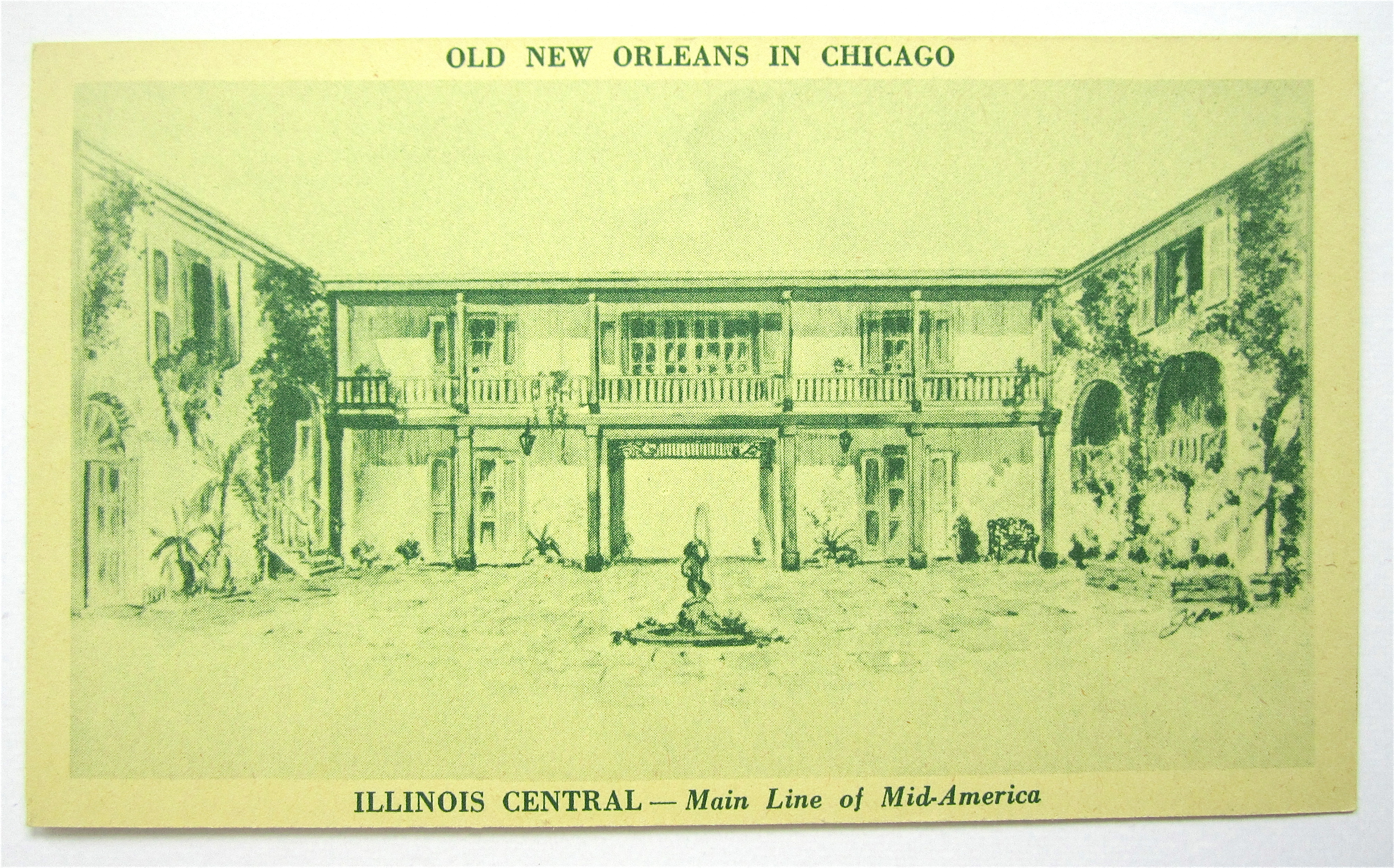 Old New Orleans In Chicago, Illinois Central Postcard