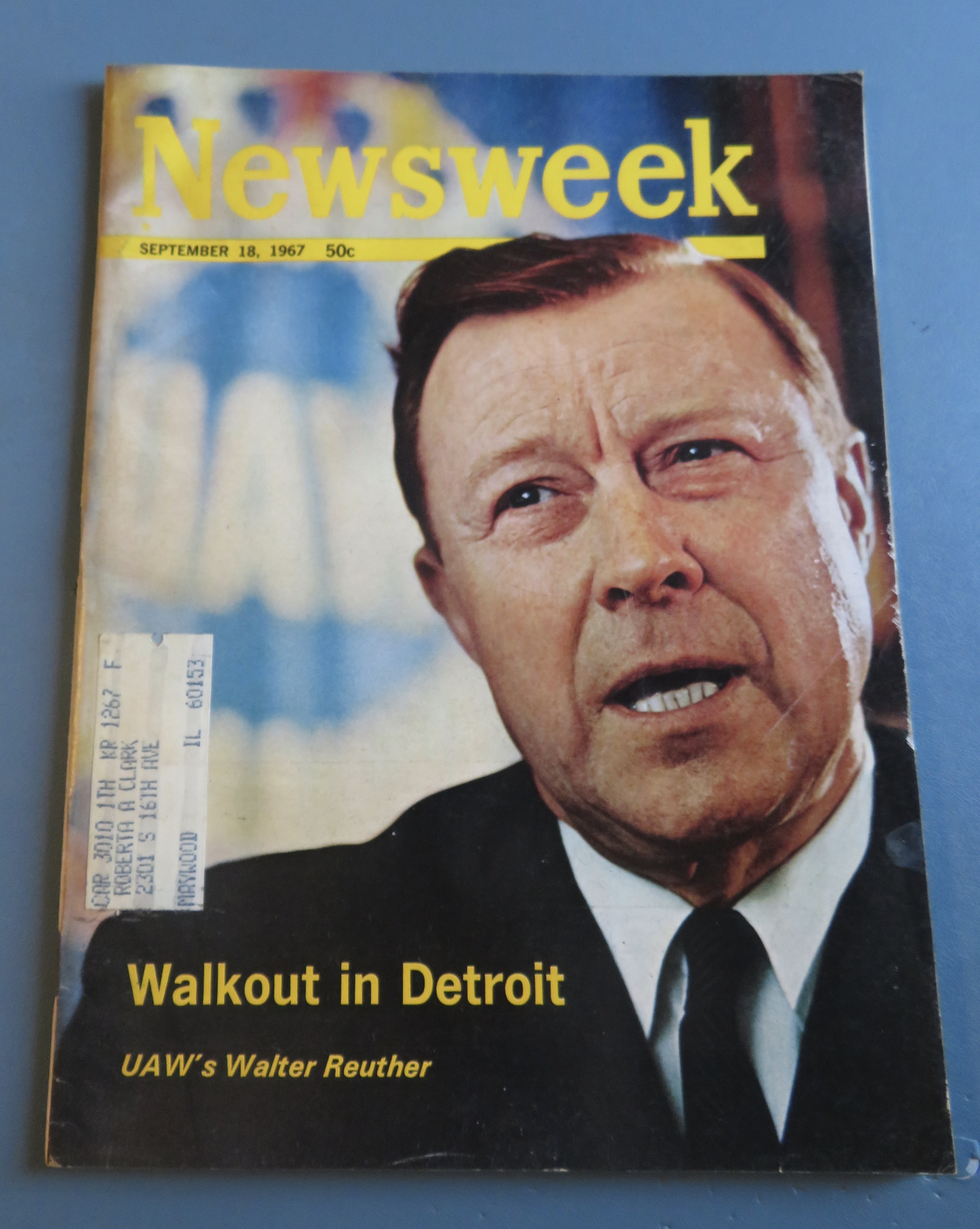 Newsweek Magazine September 18, 1967 Walter Reuther